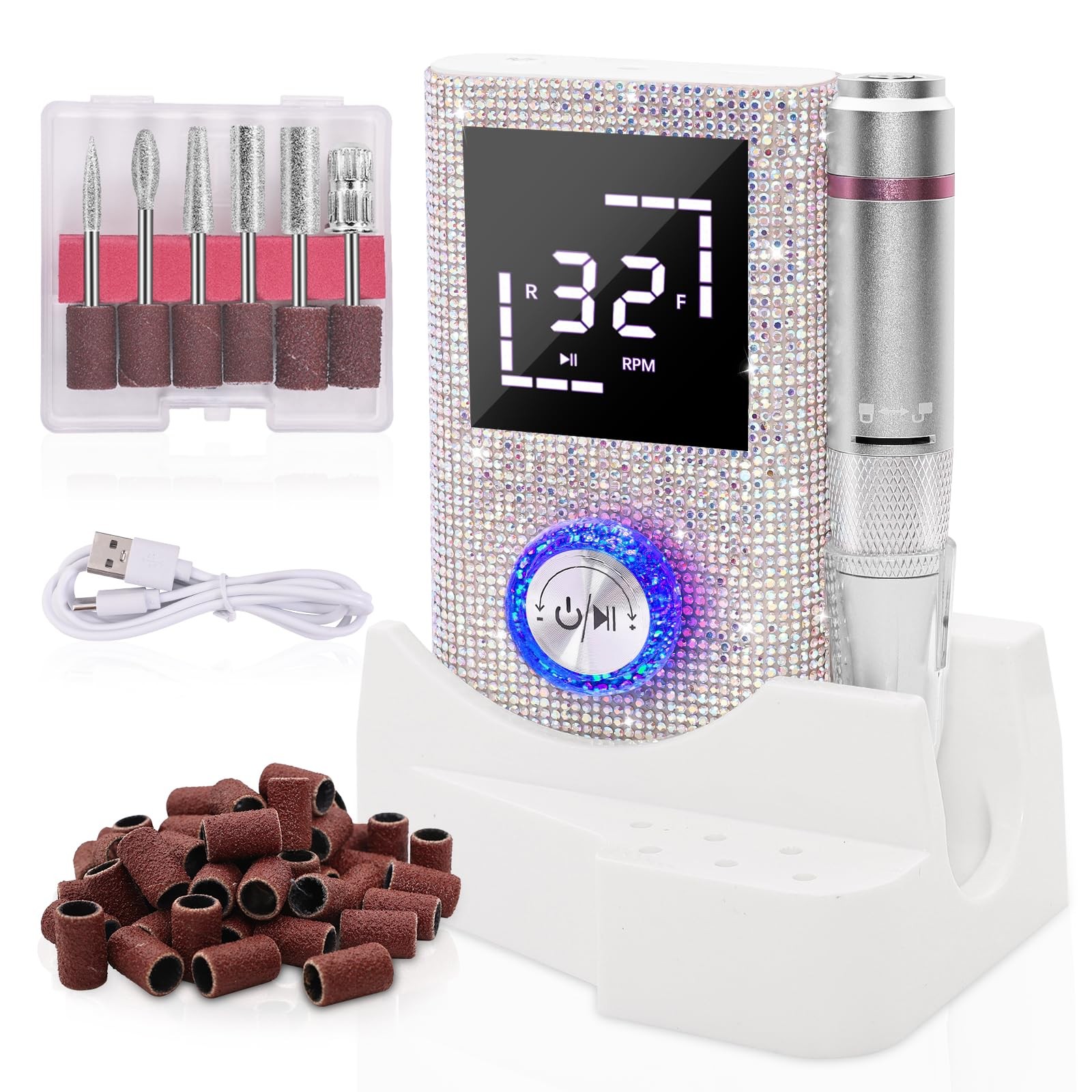 Electric Nail Drill File Machine: Professional 45000RPM Diamond