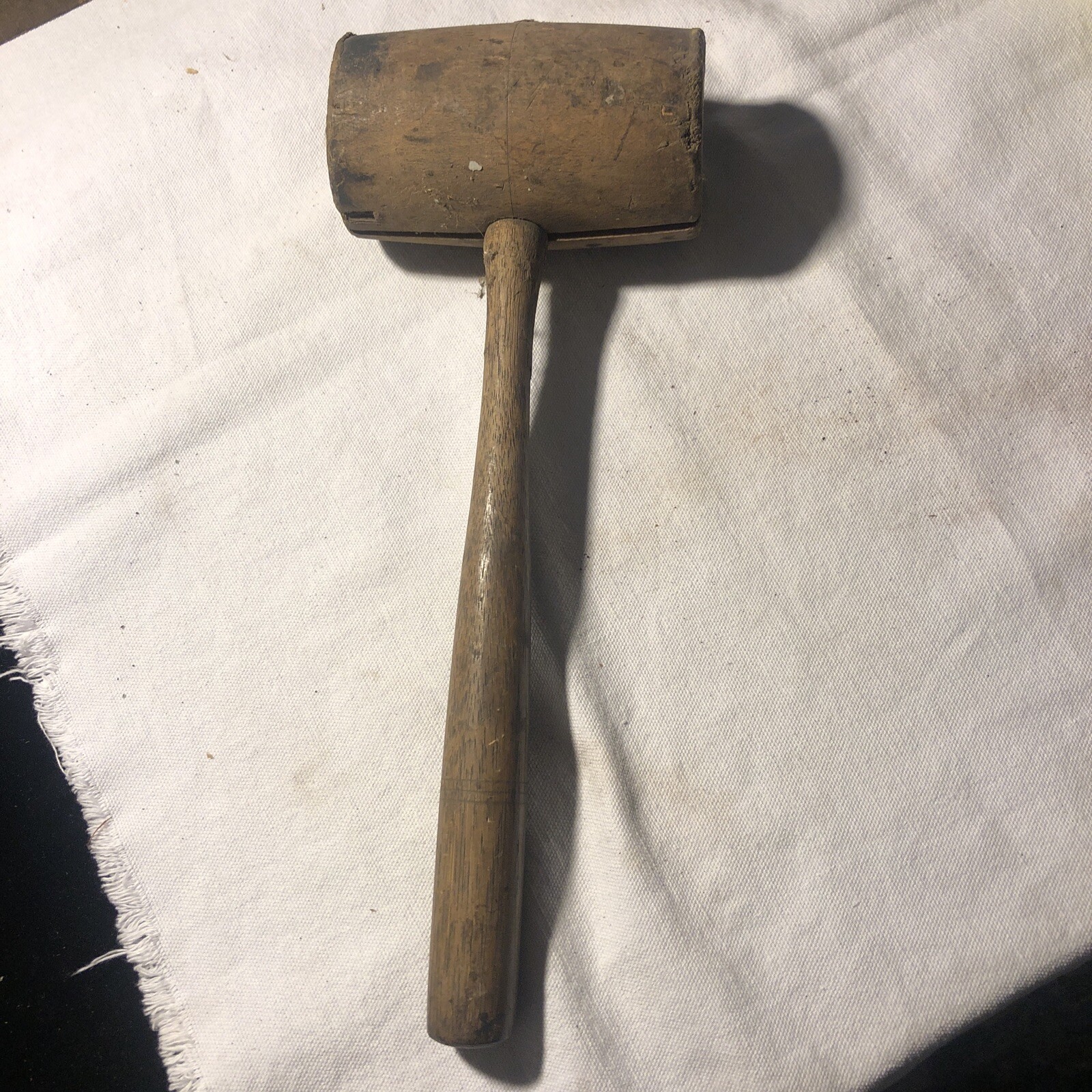 Antique Wood Mallet Primitive Tool Authentic 11.5”
