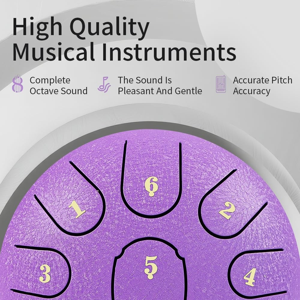 Rain Drum for Outside Garden,Steel Tongue Drum 6 Inche 11 Note Steel Drums Ra...