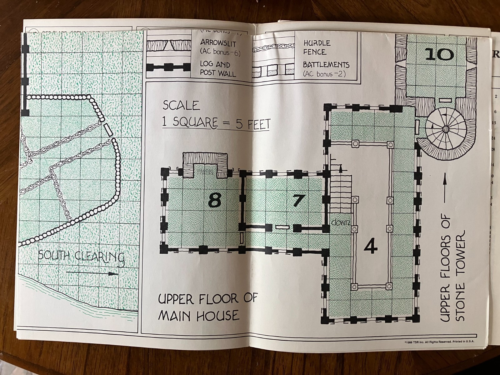 Dungeons & Dragons B10 Night's Dark Terror - Vintage - Map + some counters