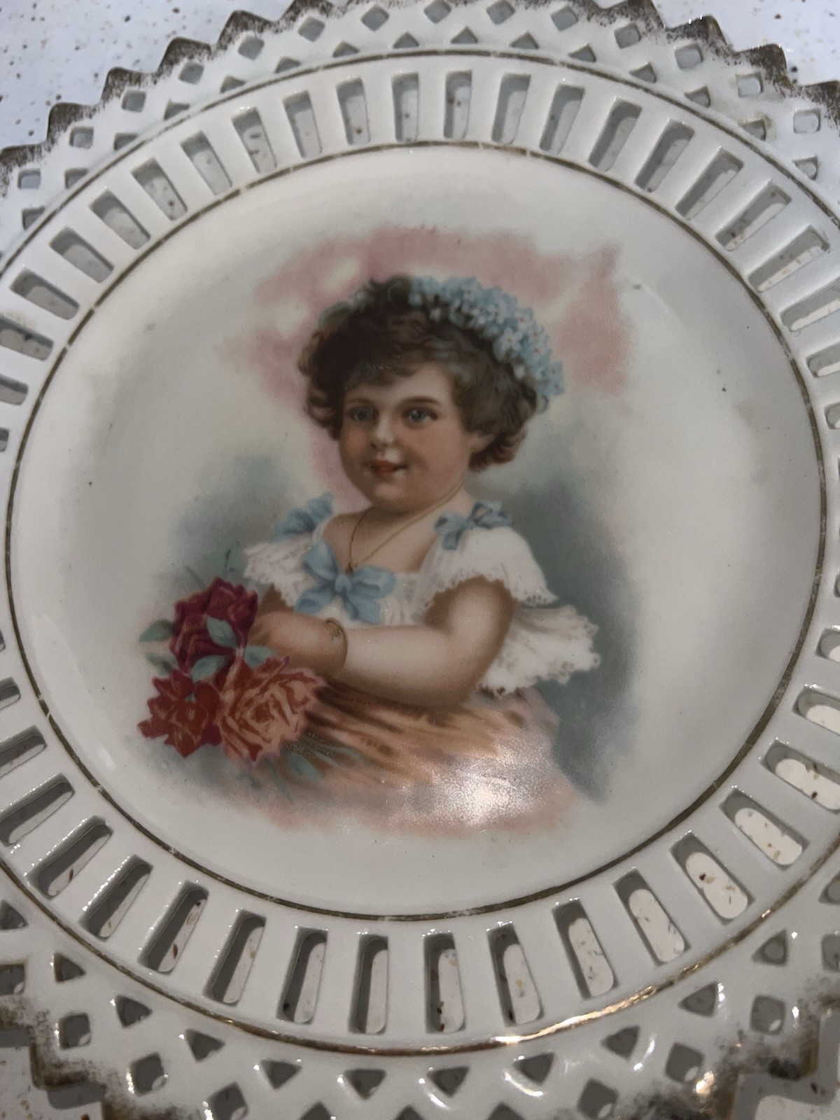 2 Ancientness Porcelain Saxony decrotive porcelain plates