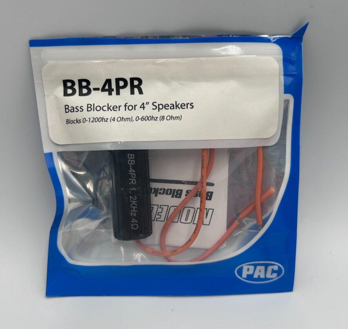 NEW open pack PAC BB-4PR  (Qty - 1)  4" Bass Blockers (Blocks 0-1.2Khz at 4 Ohm)