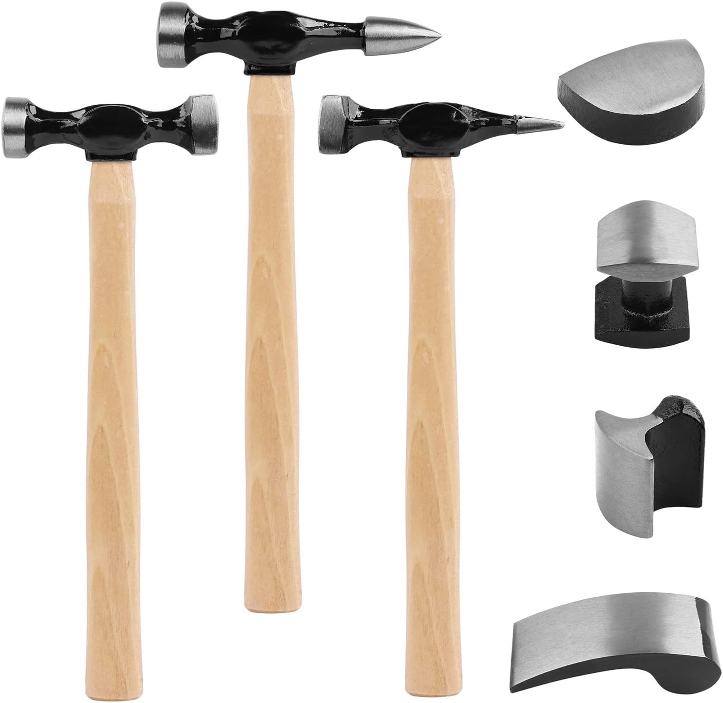 7 Piece Auto Body Repair Kit with Carbon Steel Hammer Heads and Tools