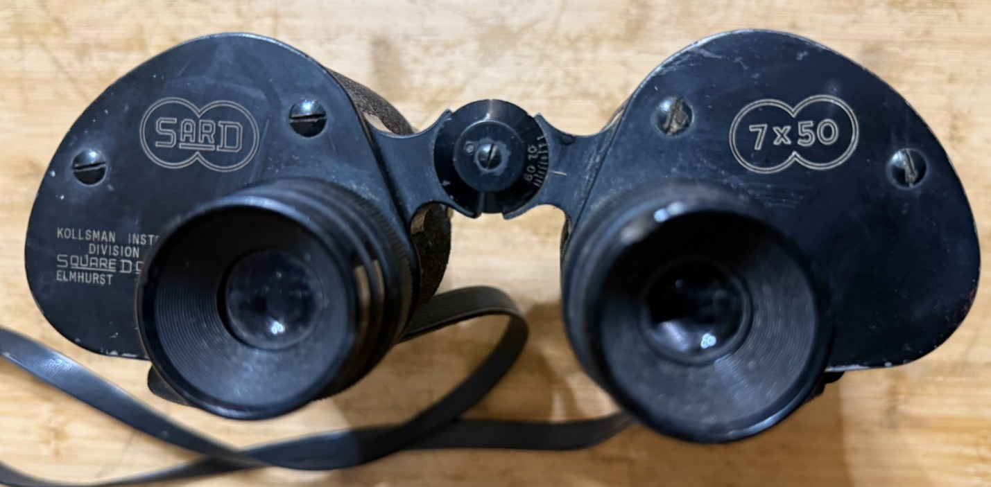 US Navy SARD 7x50 Binoculars Square D Company Elmhurst NY Military