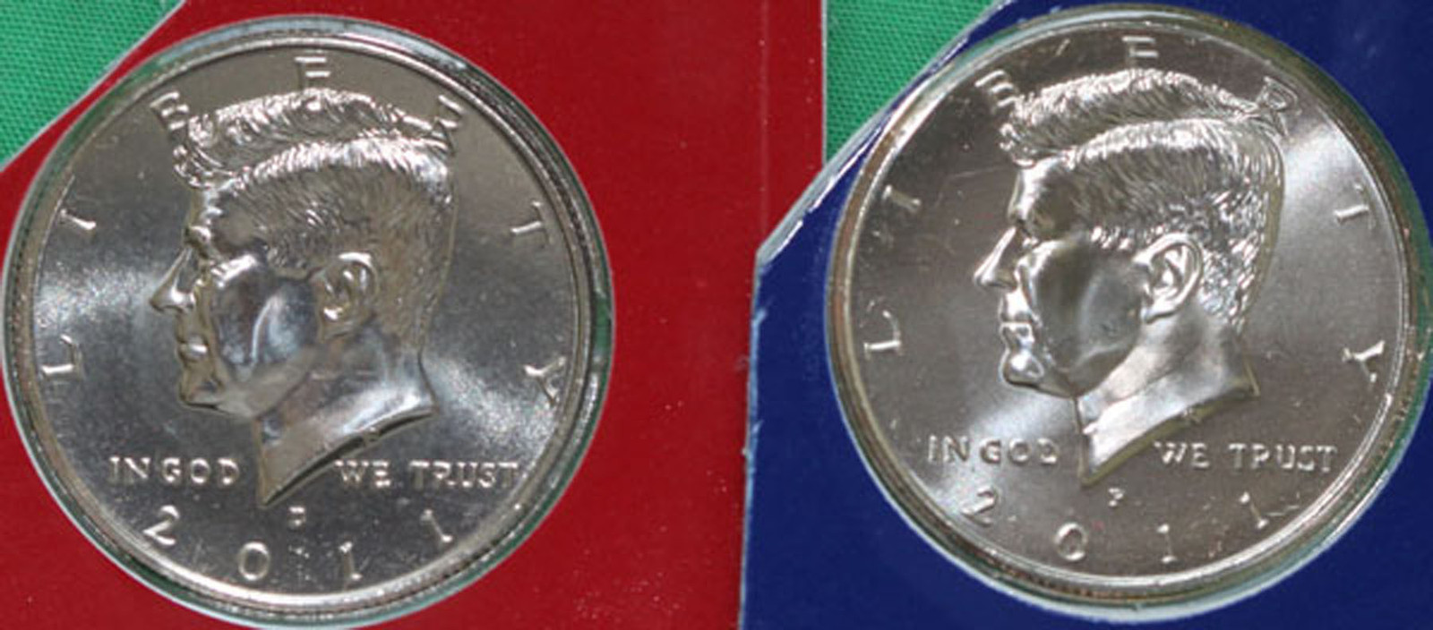 2011 P and D Kennedy Half Dollar Coin from US Mint Set 2 BU Cello Fifty Cent UNC