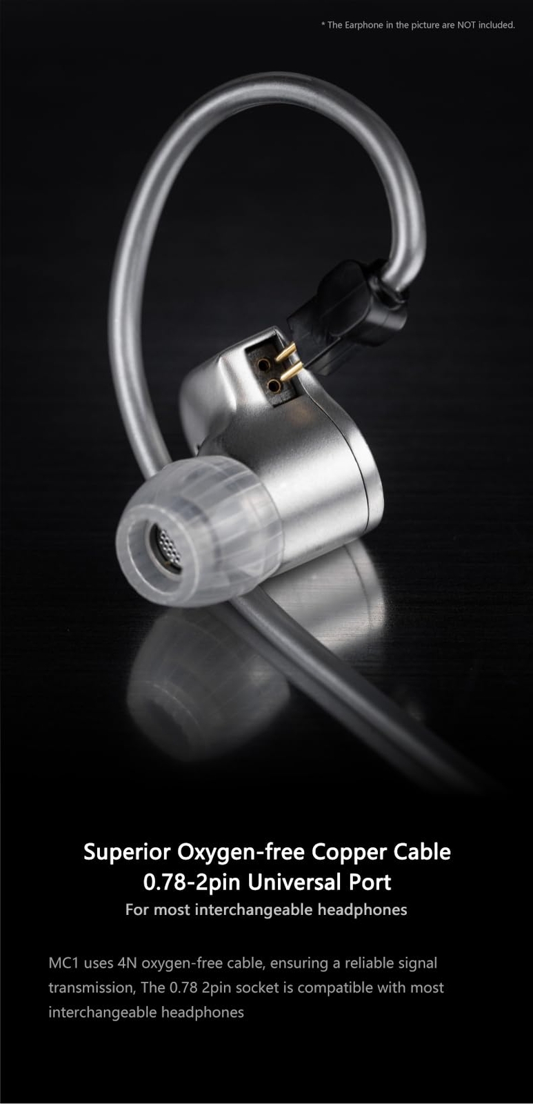 MC1 Multipurpose Microphone Cable 3.5mm Earphone Upgrade Cable Microphone 0.7...