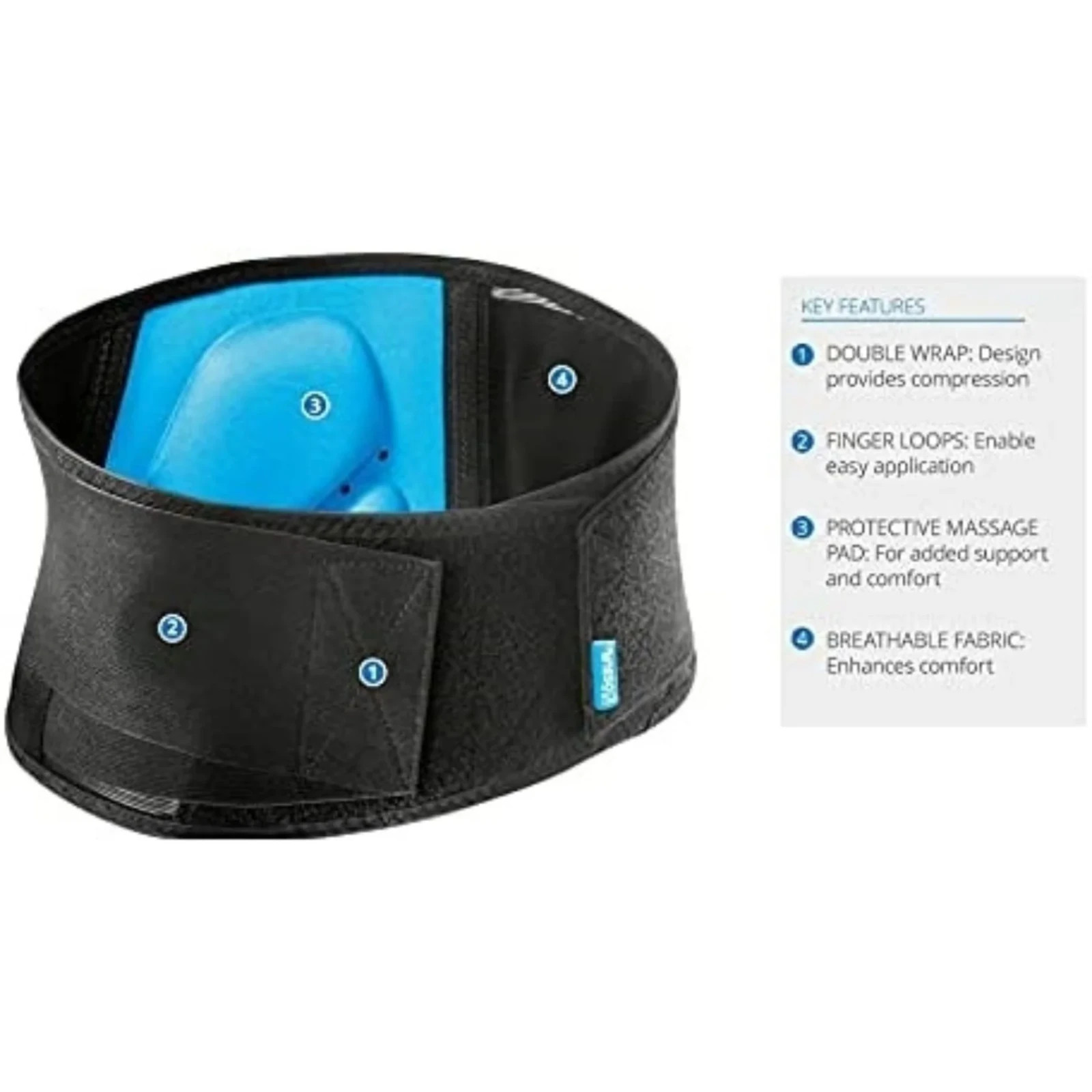 Ossur Formfit Back Support Double Wrap with 3-Dimensional Molding Technology