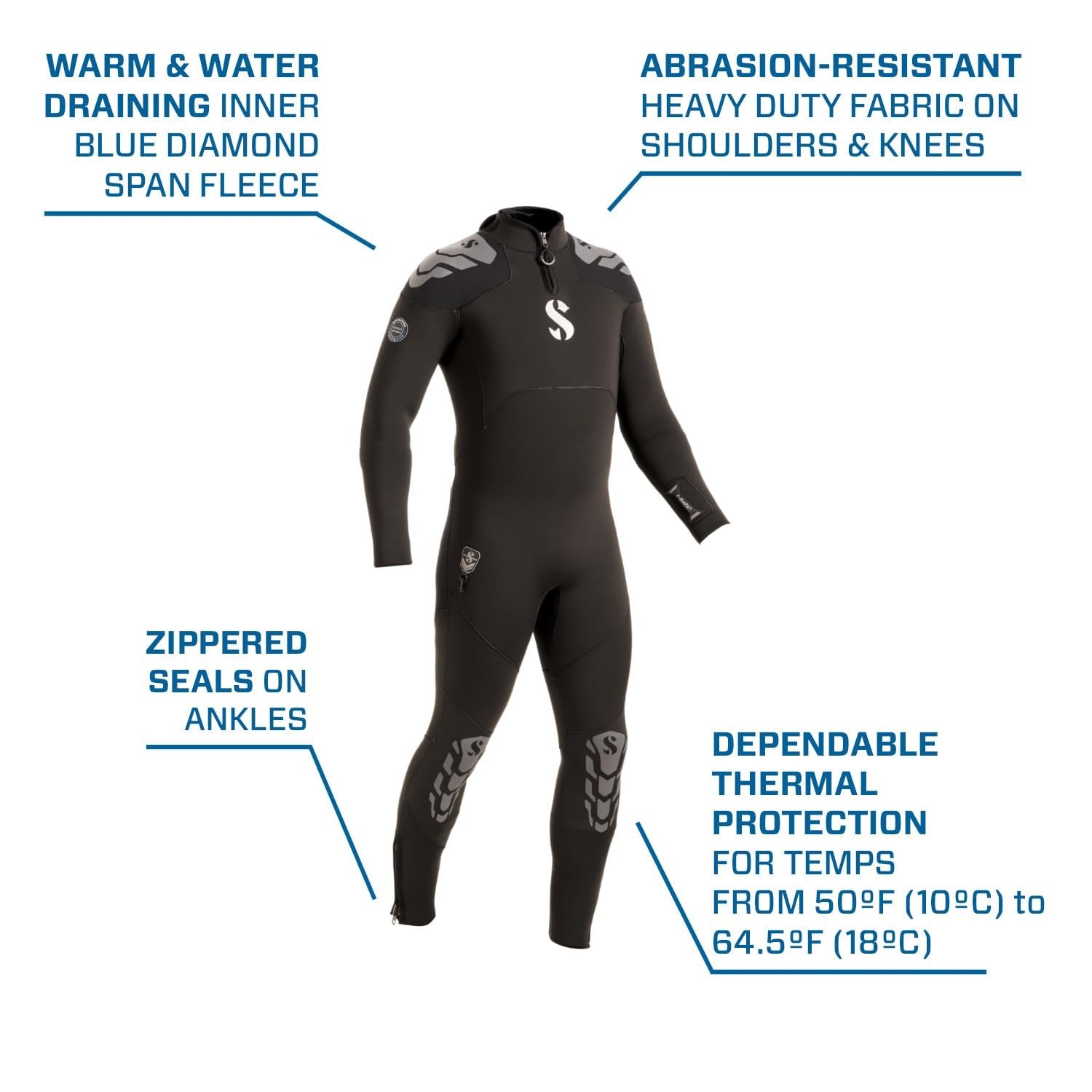 SCUBAPRO Everflex Yulex Dive Steamer, Men, 5/4mm X-Large Short