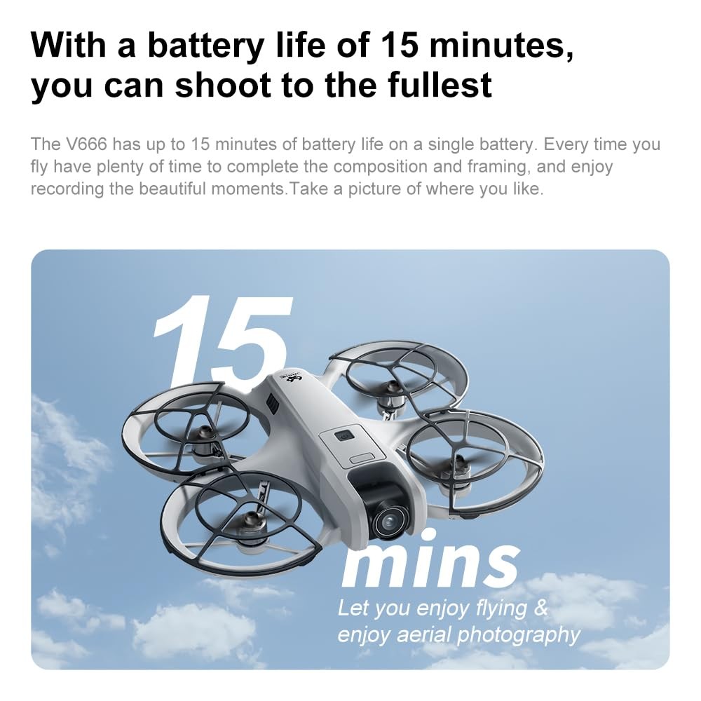 Hobby RC Drone with 180° Adjustable HD Camera & Large Screen Controller, Grey