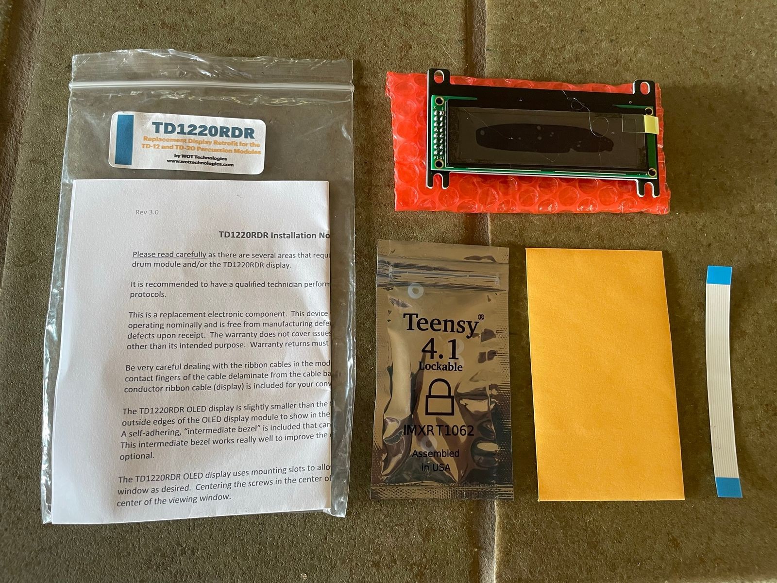 Wot Tech replacement OLED lcd for Roland td-20 td-12 drum modules