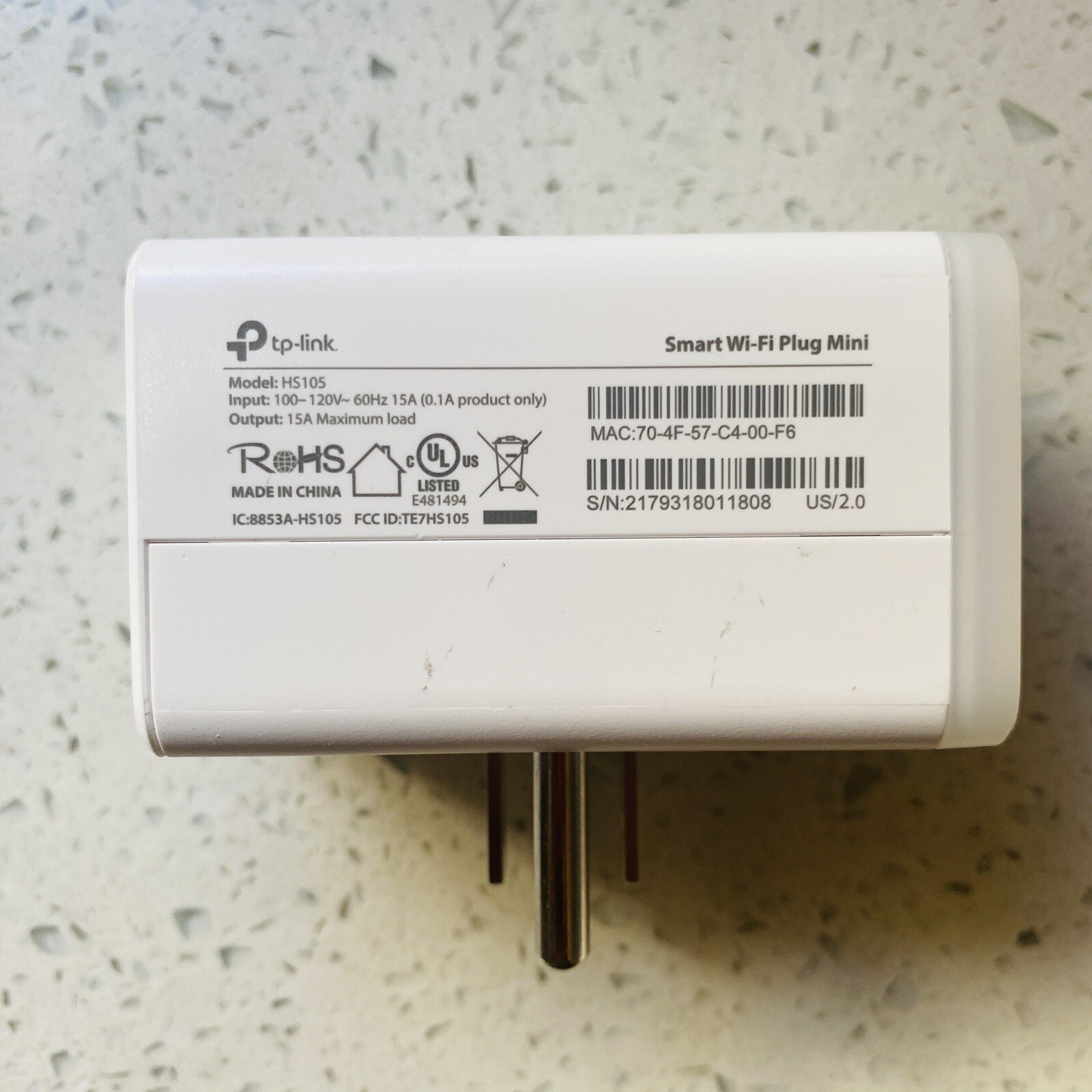 TP-LINK HS105 Smart Wi-Fi Plug Mini In Socket Controller