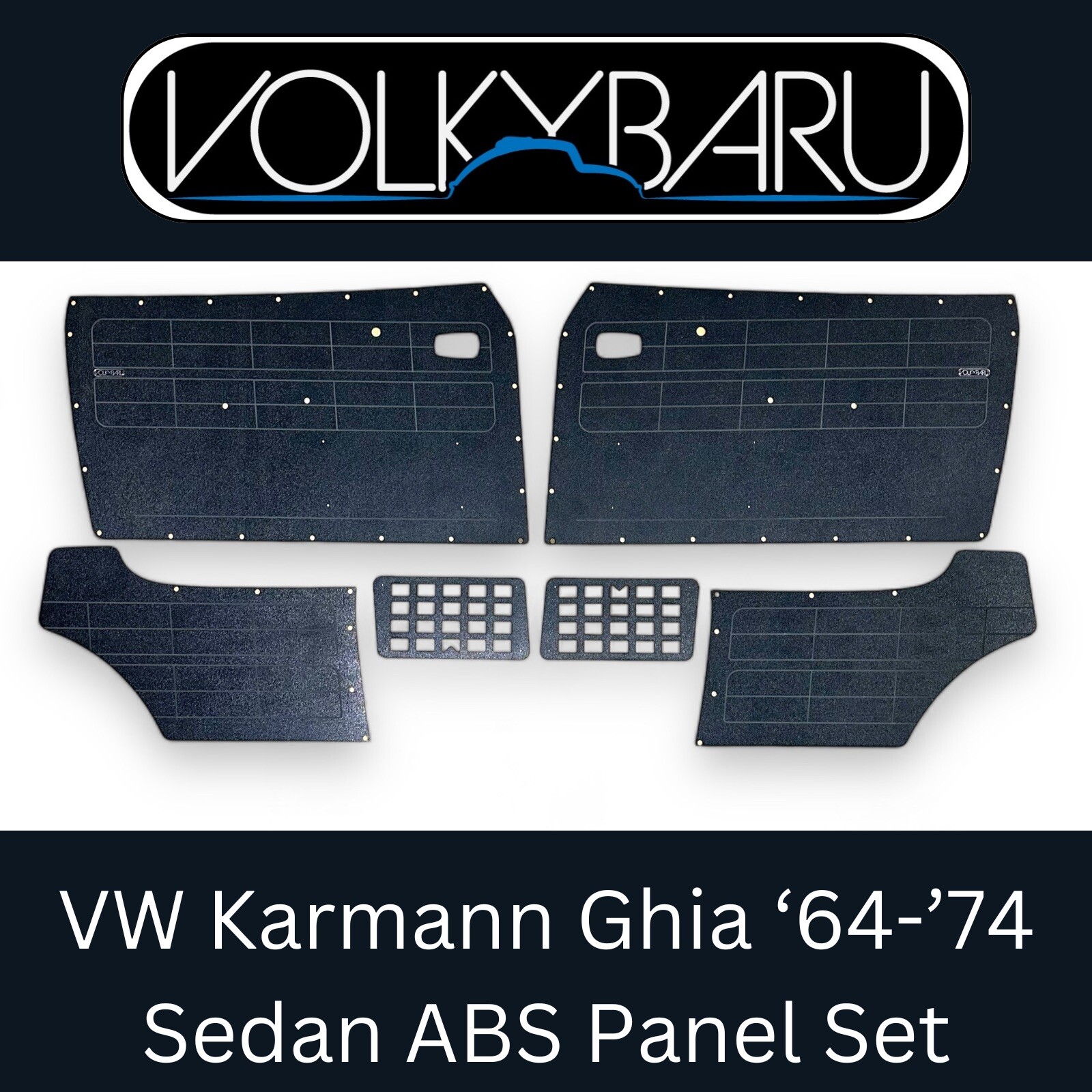 VW Karmann Ghia ABS Door Panel CardsComplete Interior set for Sedan 1964 to 1974