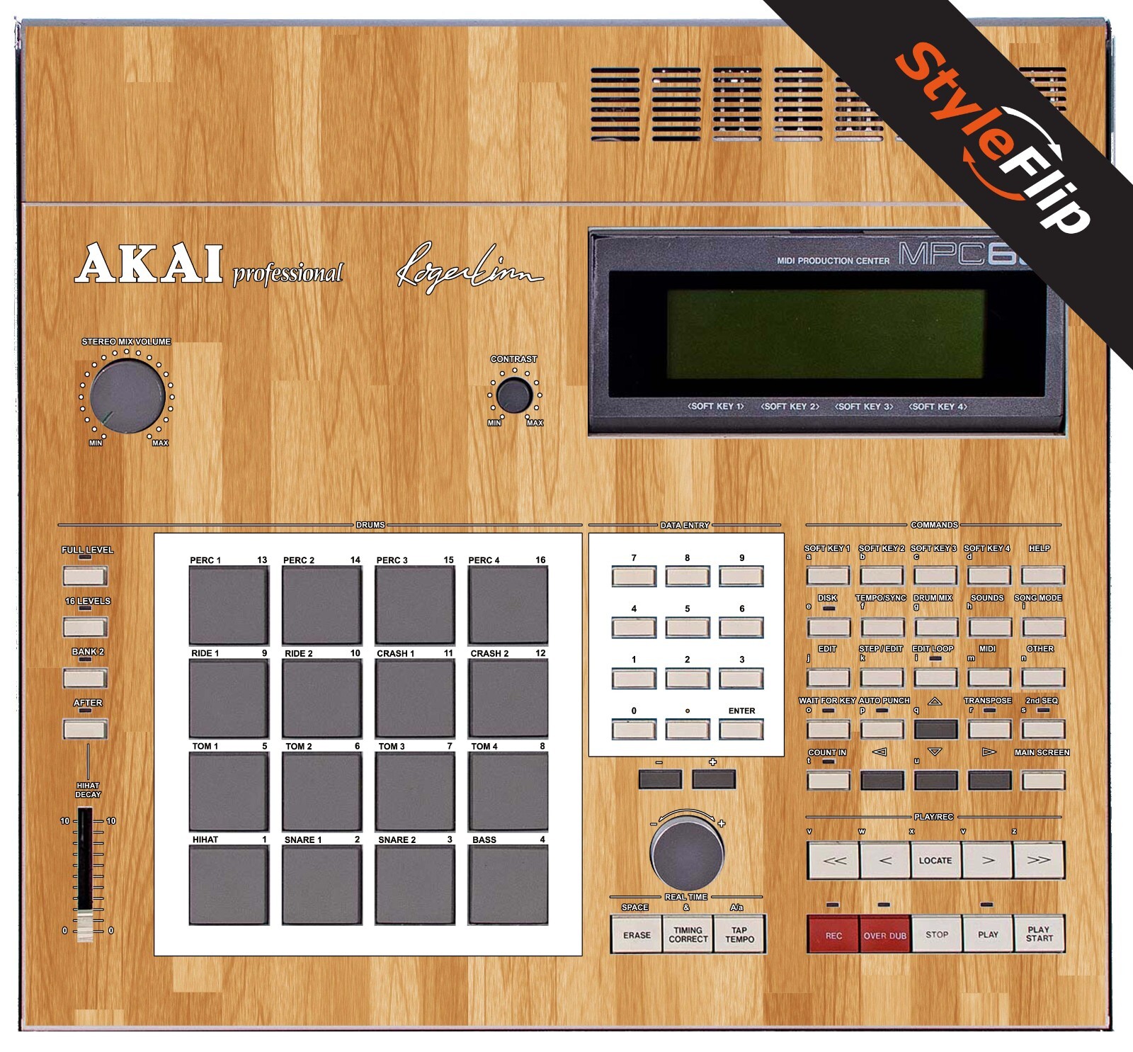 Akai MPC-60 Skin | Wood #5 | Protective Decal | StyleFlip Skins