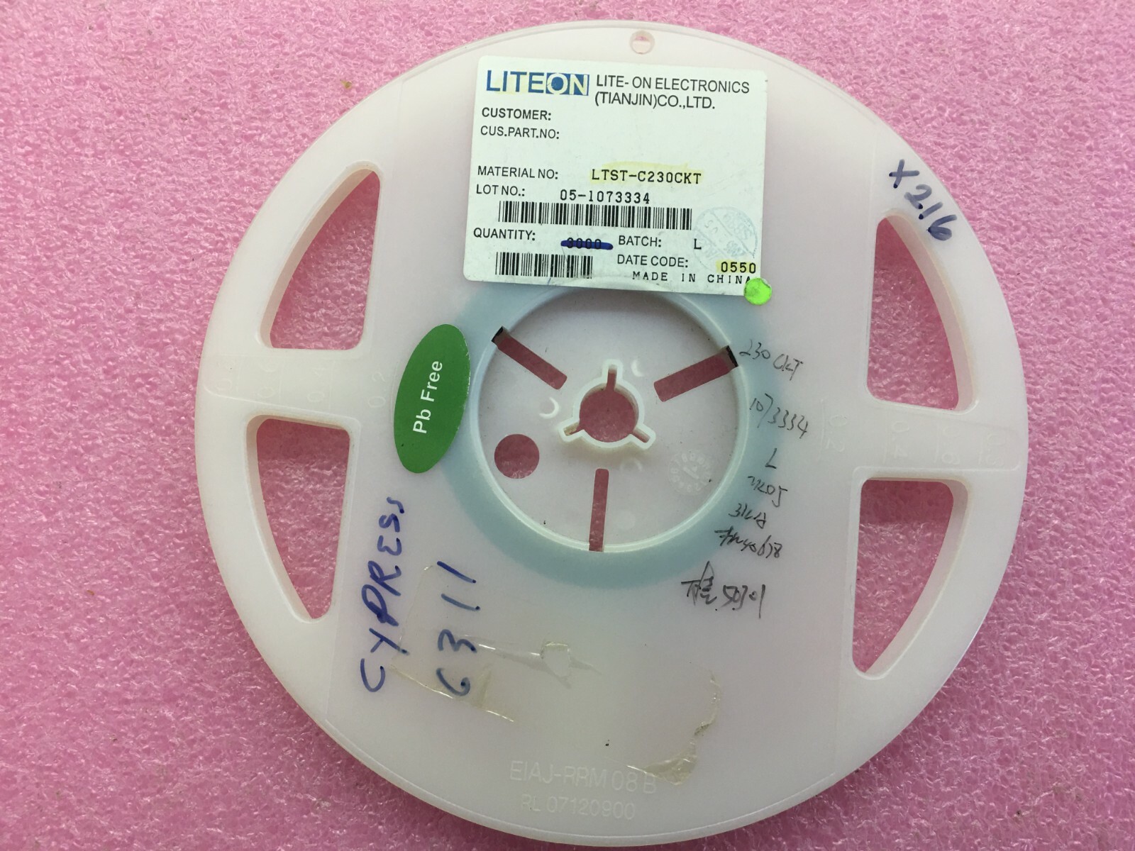 (433 PIECE LOT) LTST-C230CKT, LITE-ON, Uni-Color Red 660nm 2-Pin Chip LED ROHS