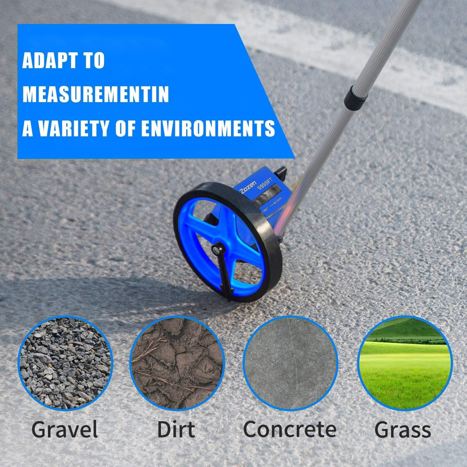 Measuring Wheel, Blue 6Inch Measure Wheel, Distance Measuring in Feet, Rollin...