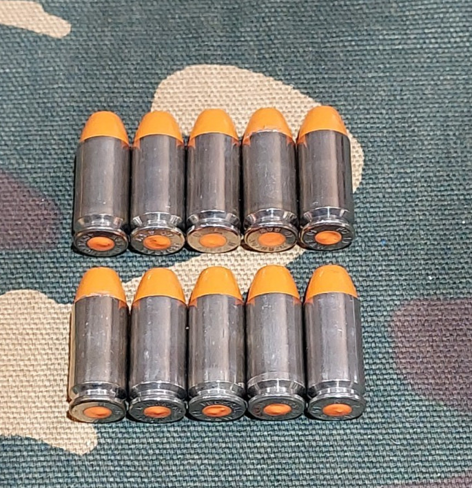 40 S&W SNAP CAPS  SET OF 10, ORANGE AND NICKEL, REAL 200gr WEIGHT!!!