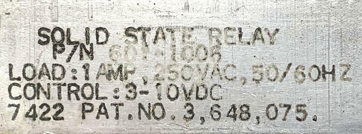 Teledyne Relays 601-1006 Solid State Relay 1 Amp 250 VAC