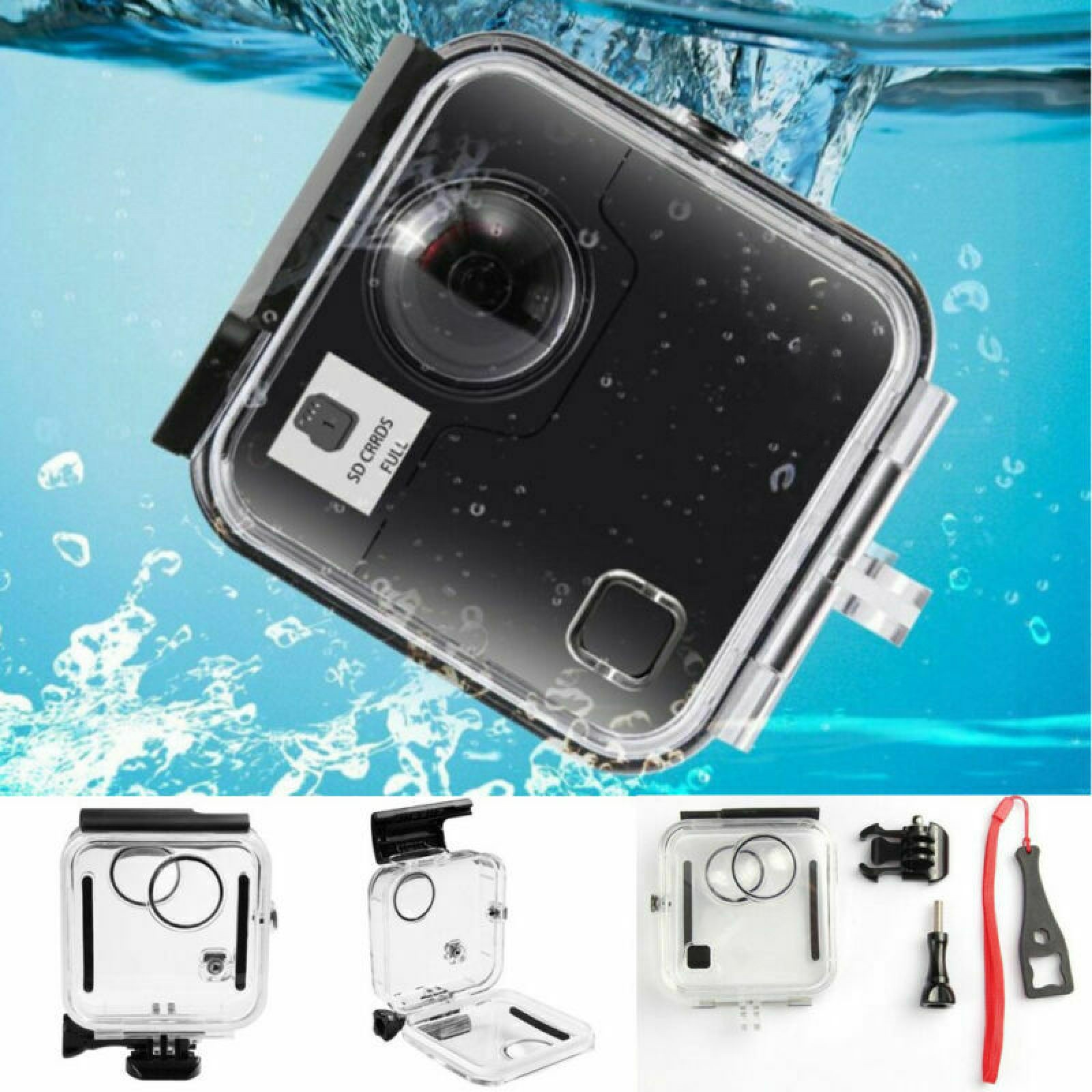 Waterproof Housing Protective Case Cover Underwater Diving for GoPro Fusion New