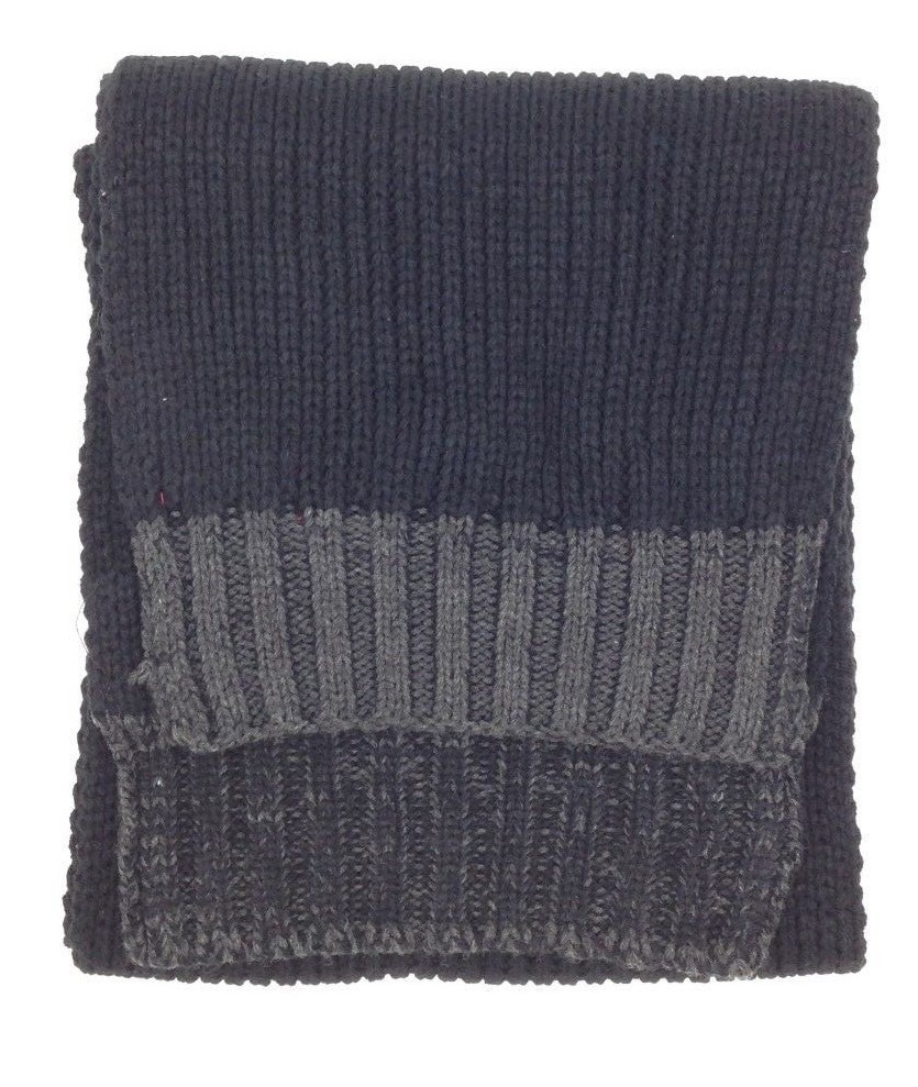 $88 Alfani Unisex Black Gray Knit Rectangle Warm Winter Casual Dress Scarf