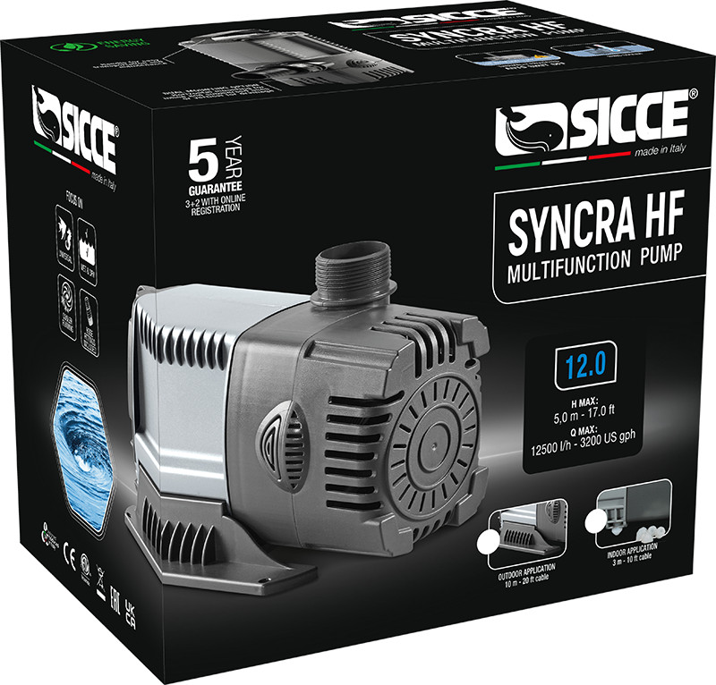 SICCE SYNCRA HIGH FLOW 12.0 MULTIFUNCTION SUBMERSIBLE WATER PUMP 3200 GPH SIC324