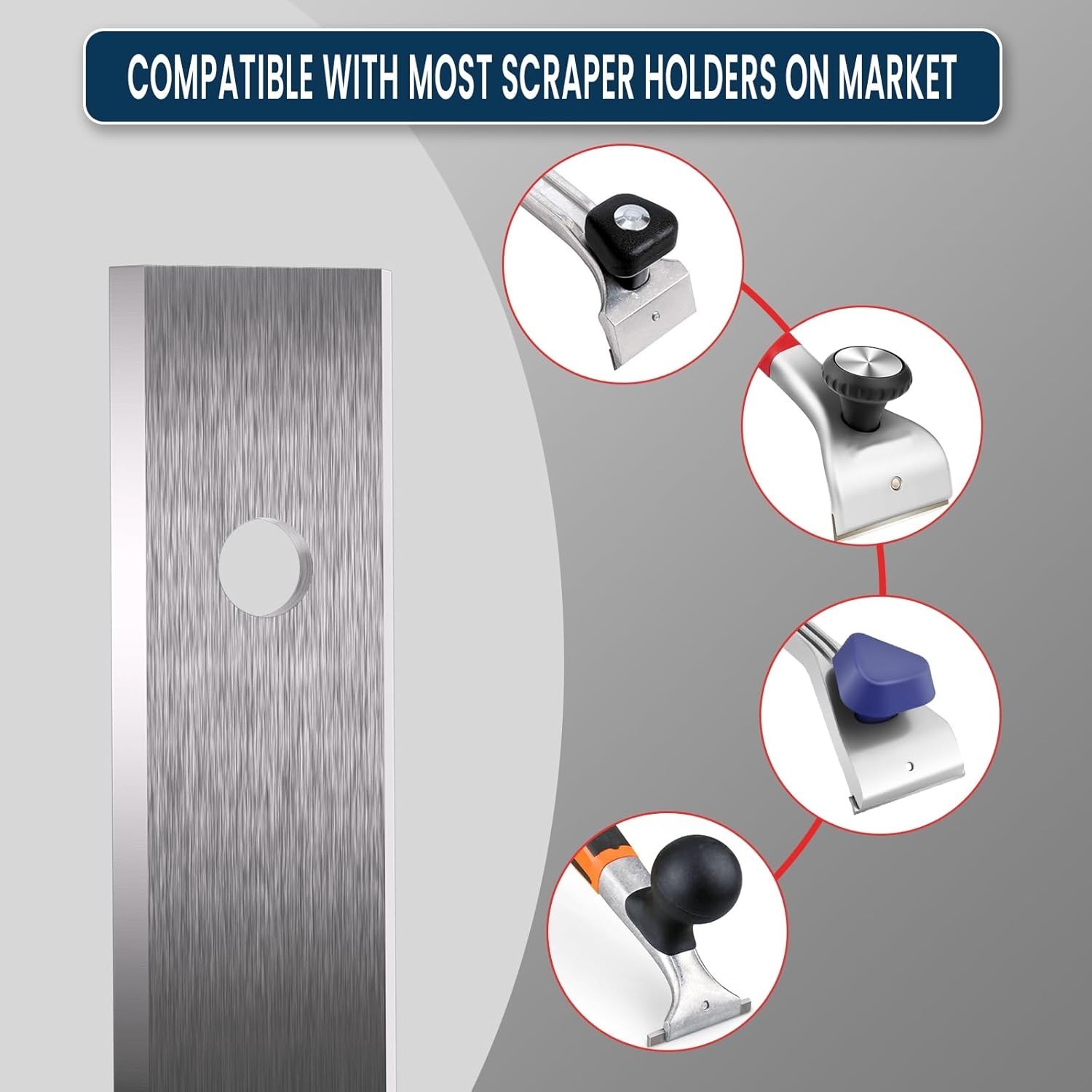 10-Piece Tungsten Carbide Scraper Blades - 2" Double-Edged Replacement Set