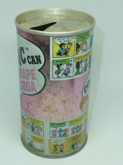 Empty Top Opened 12oz Comic Grape Soda S.S. Tab-Top