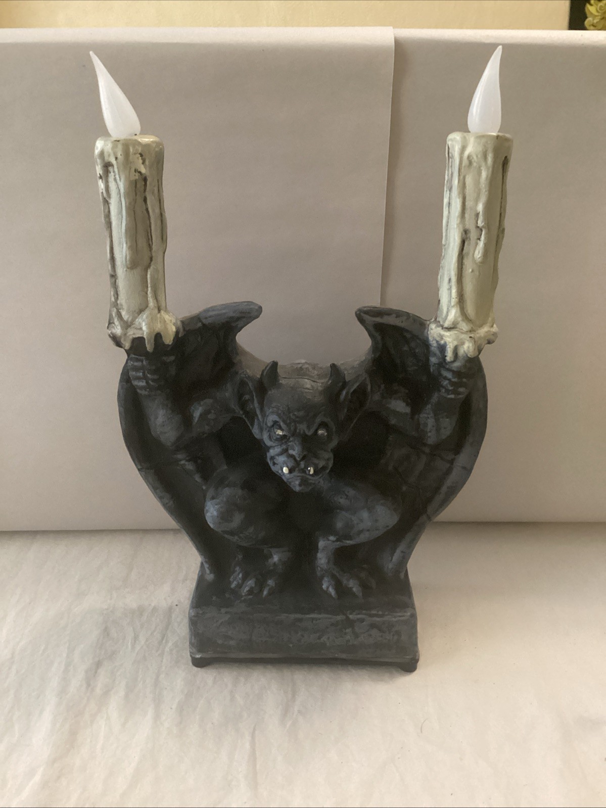 Motion-Activated Haunted Mansion Gargoyle With Light-up Candles
