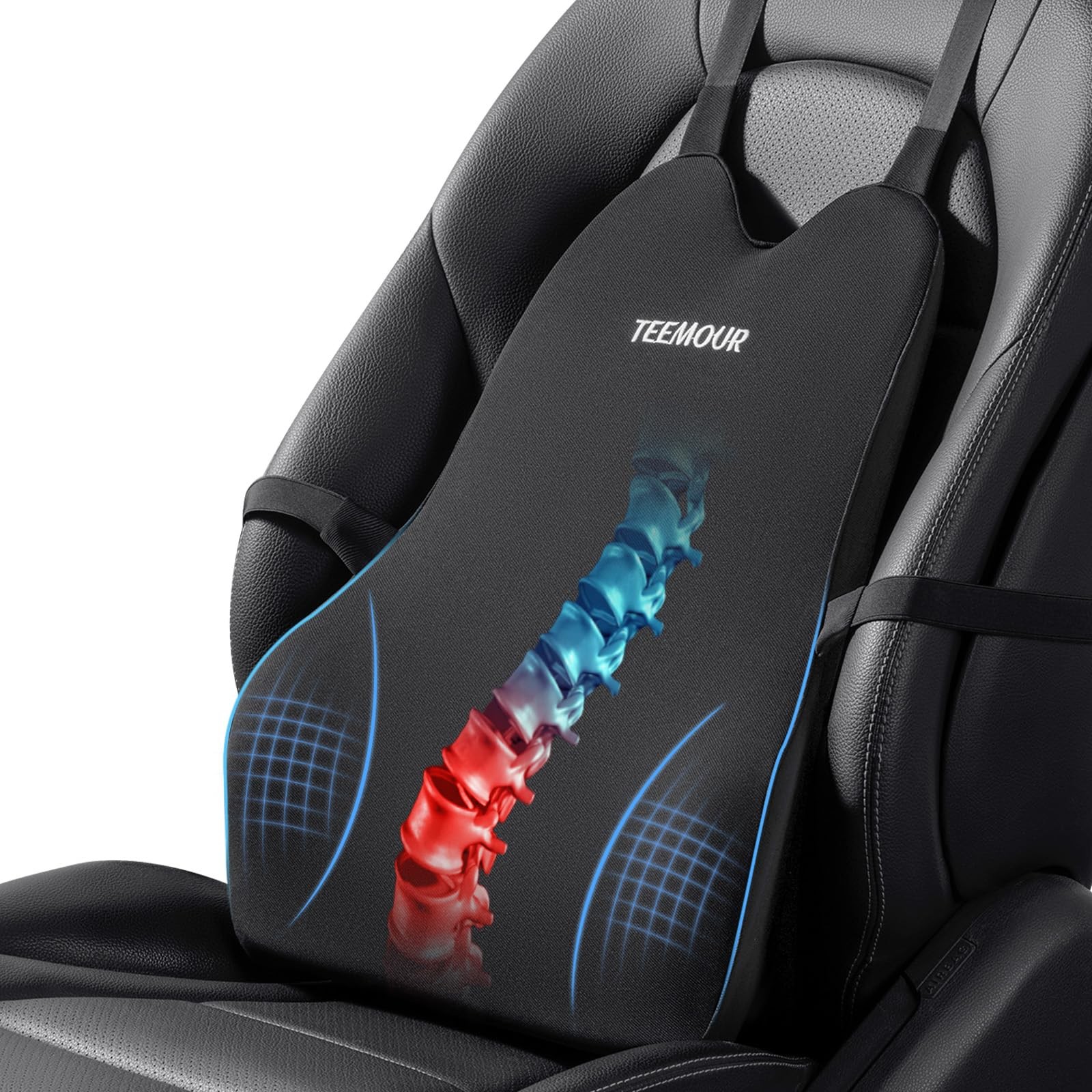 Lumbar Support Pillow for Car Truck Accessories Gifts Mom Lumbar, Black