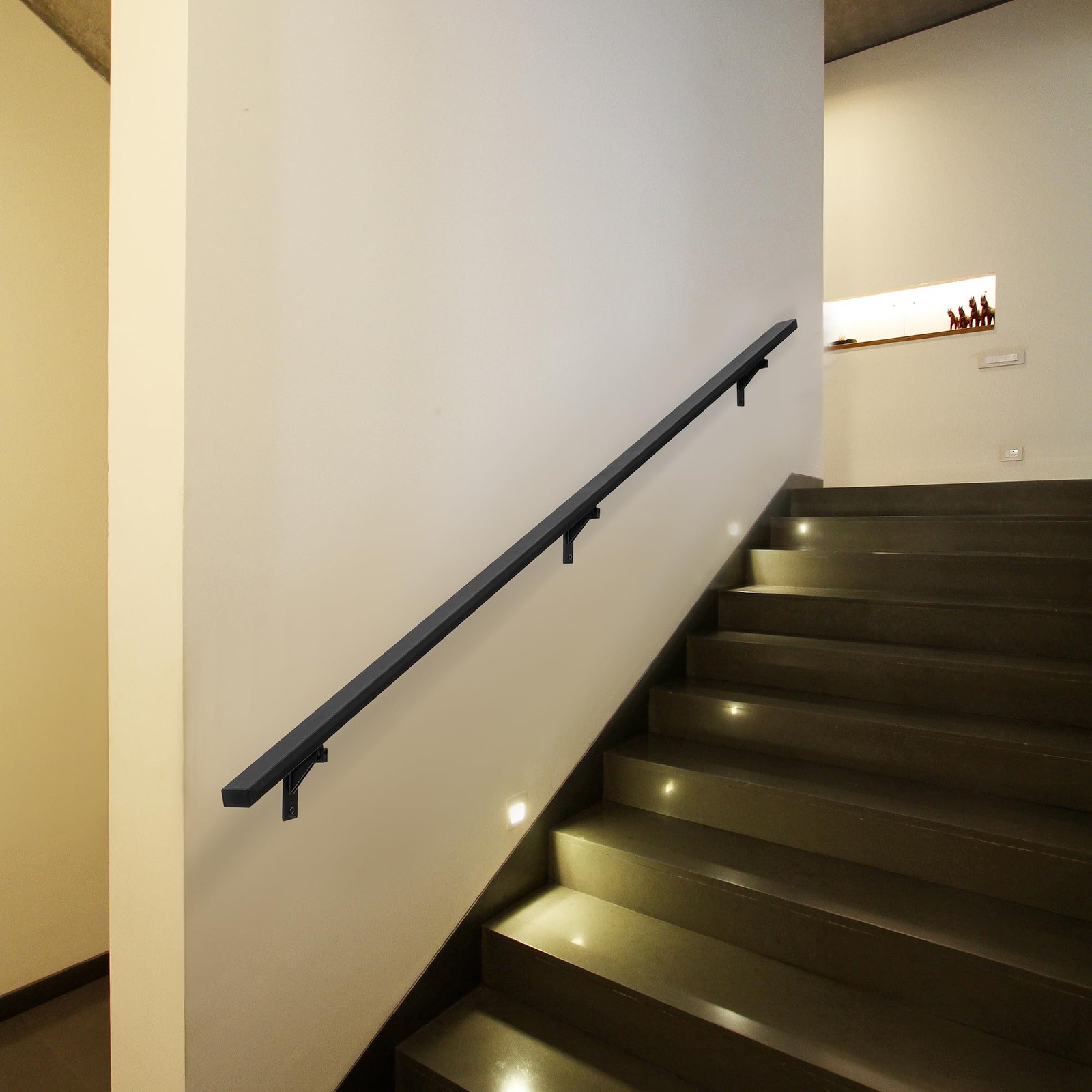 7FT Matte Black Handrails Kit for Indoor Outdoor 7 FT,