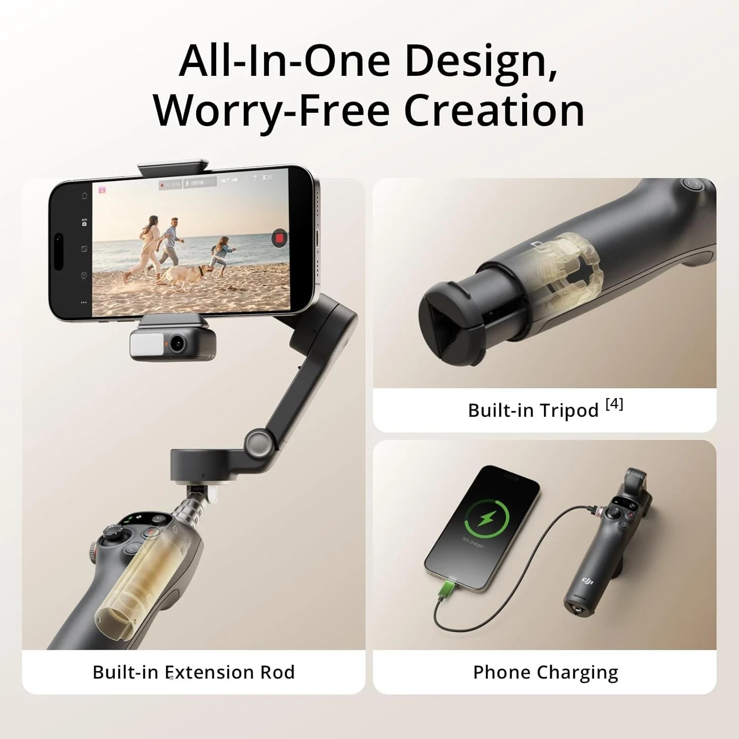 DJI Osmo Mobile 7P Gimbal Stabilizer for iPhone, Android, Native Tracking