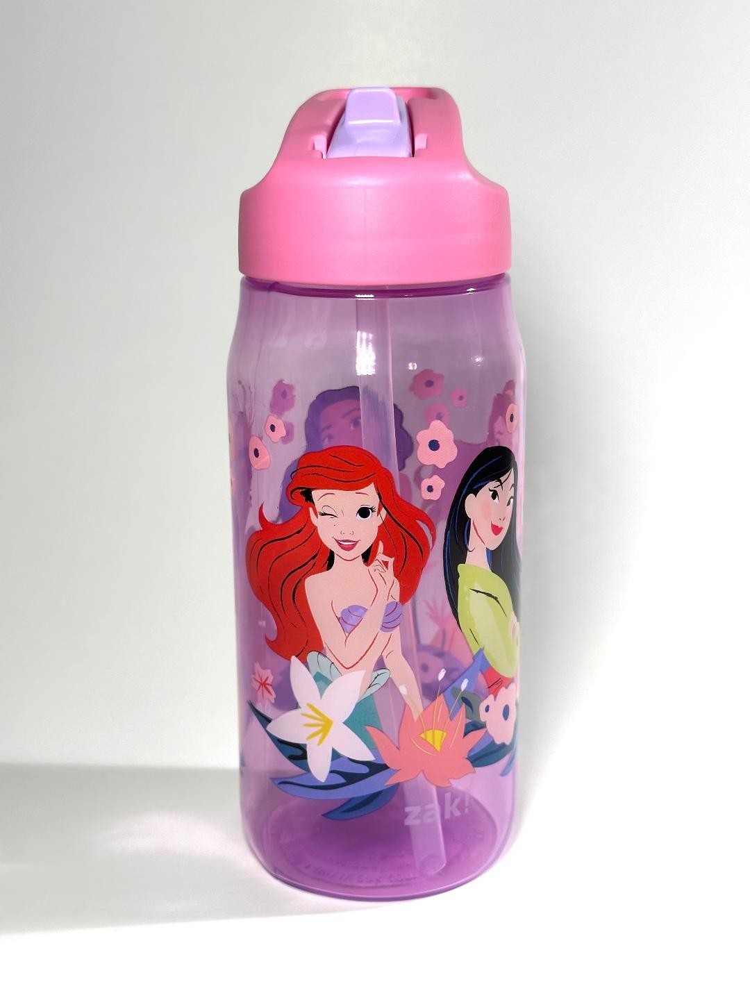 DISNEY PRINCESS WATER BOTTLE W/STRAW FOR KIDS DISHWASHER SAFE
