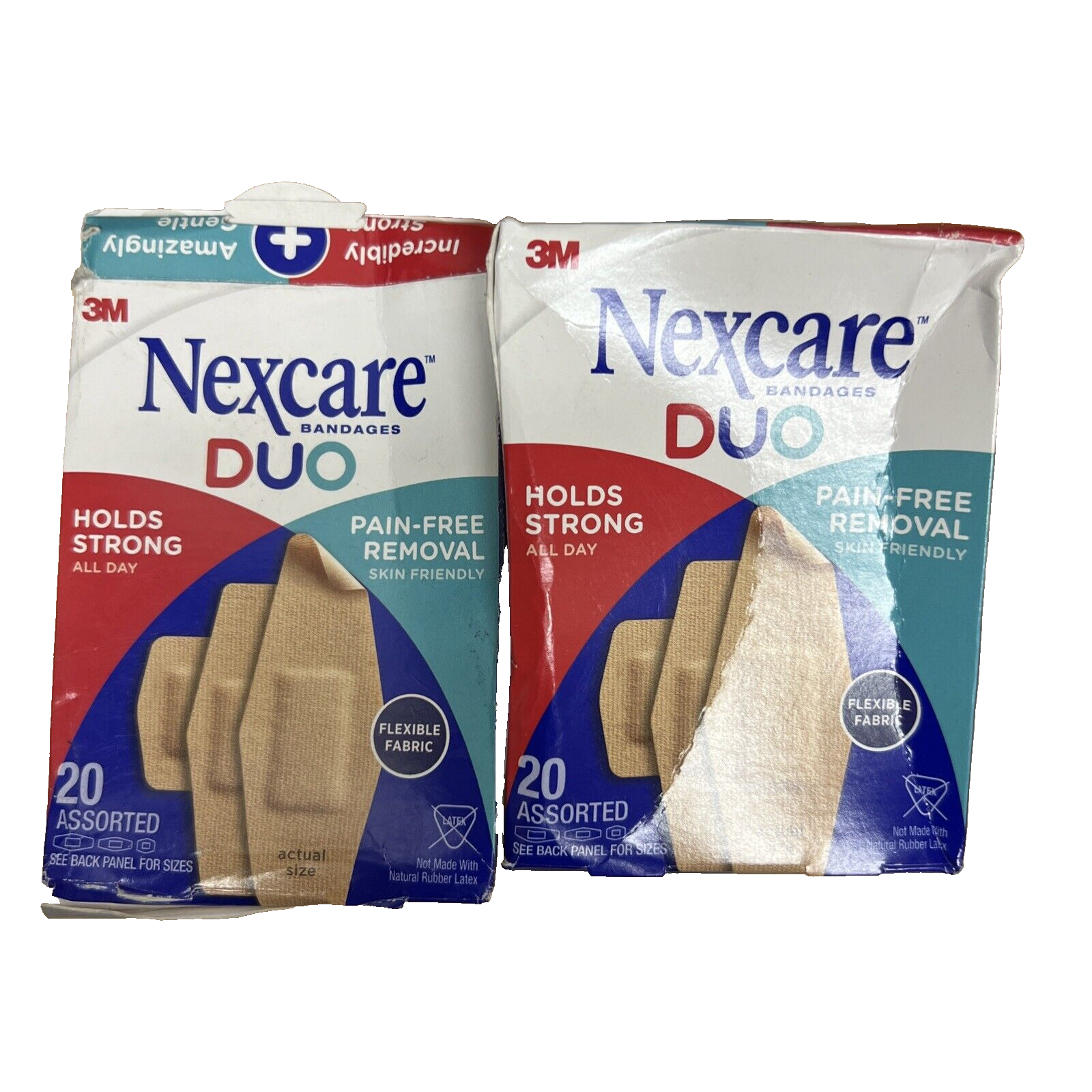 Nexcare Duo Assorted Pack Bandages 20 Count 2 Pack Damaged Box