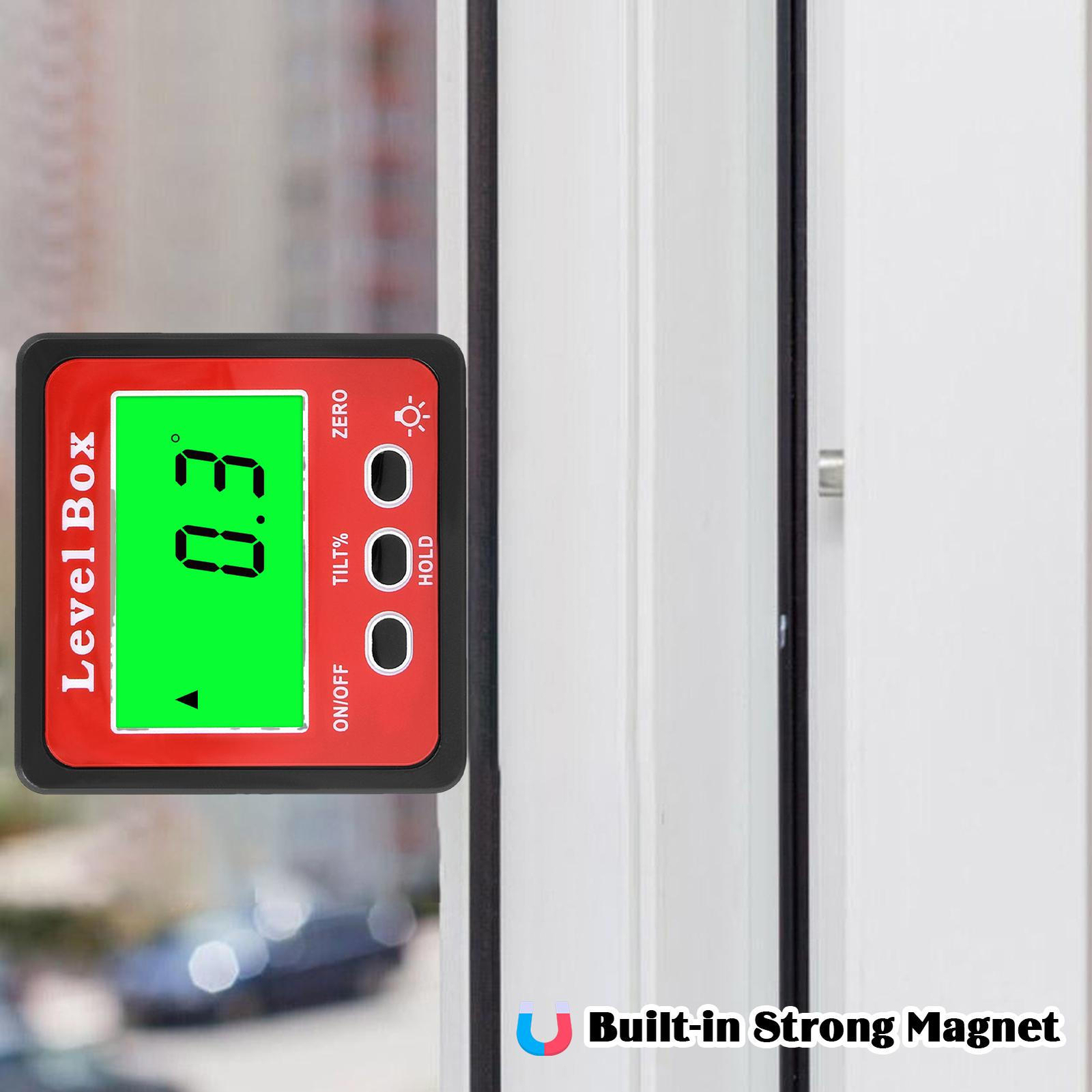 Digital Angle Finder Level Gauge Measuring Tools Magnetic Protractor Box Bevel