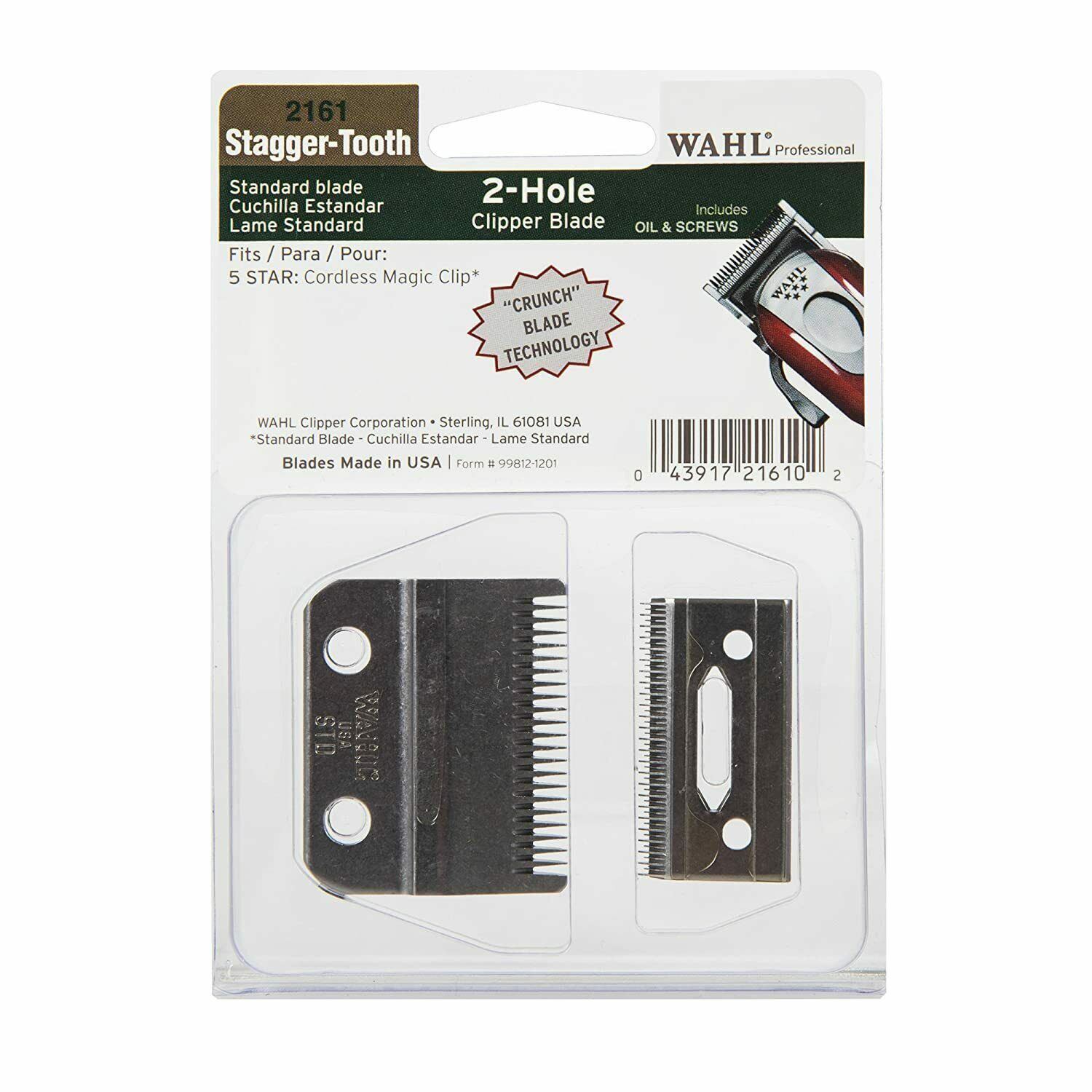 Stagger-Tooth 2-Hole Clipper Blade for 5 Star Cordless Magic Clip #2161