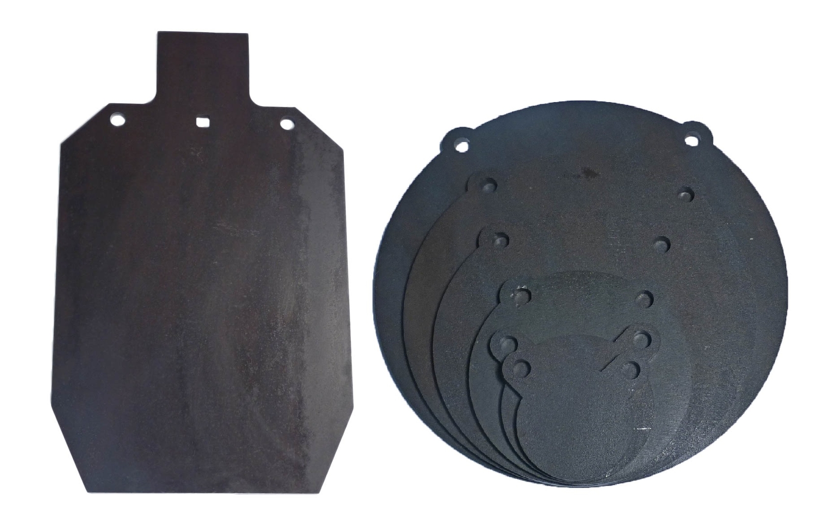 AR500 Steel Shooting Targets 6 Laser Cut Set 3,4,6,8,10,12" + IDPA x 3/8 Gong