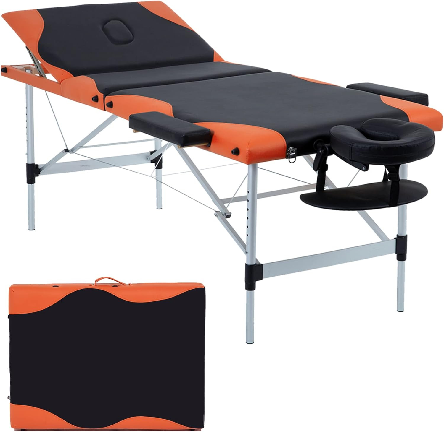 Aluminium Massage Bed Portable Massage Table 28 Inch Wide Lash Bed Height Adjust