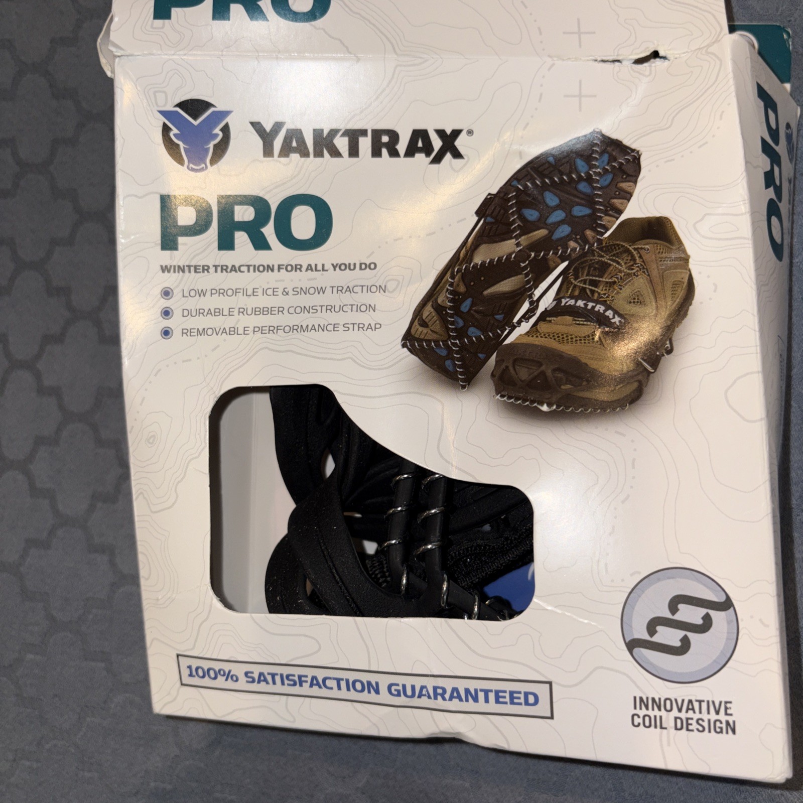 NEW Yaktrax Pro 08609 Unisex Rubber/Steel Snow and Ice Traction Black Small