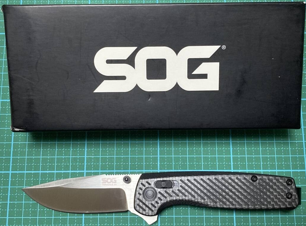 Unused SOG Terminus XR Folding Knife S35VN Steel Carbon Fiber Handle XR Lock EDC