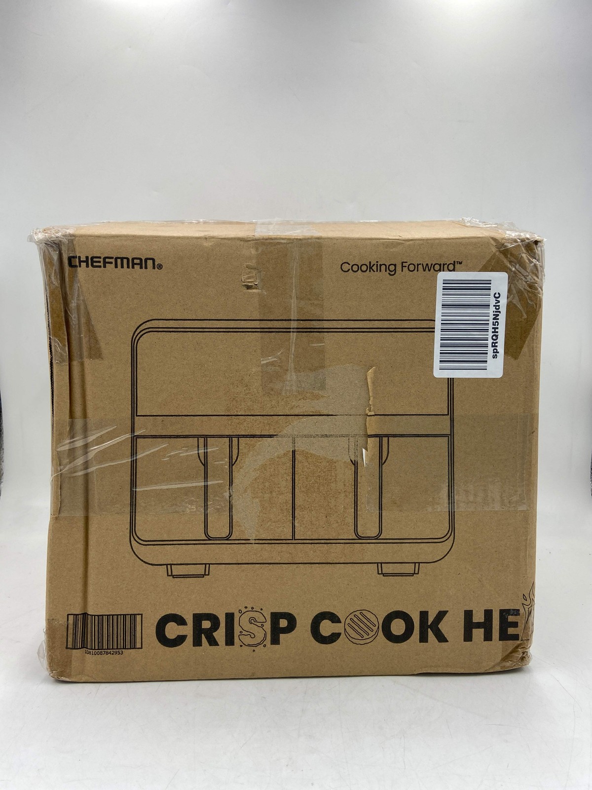 New Open Box Chefman TurboFry Touch 6-Quart Dual-Basket Black Air Fryer RJ38-SQP