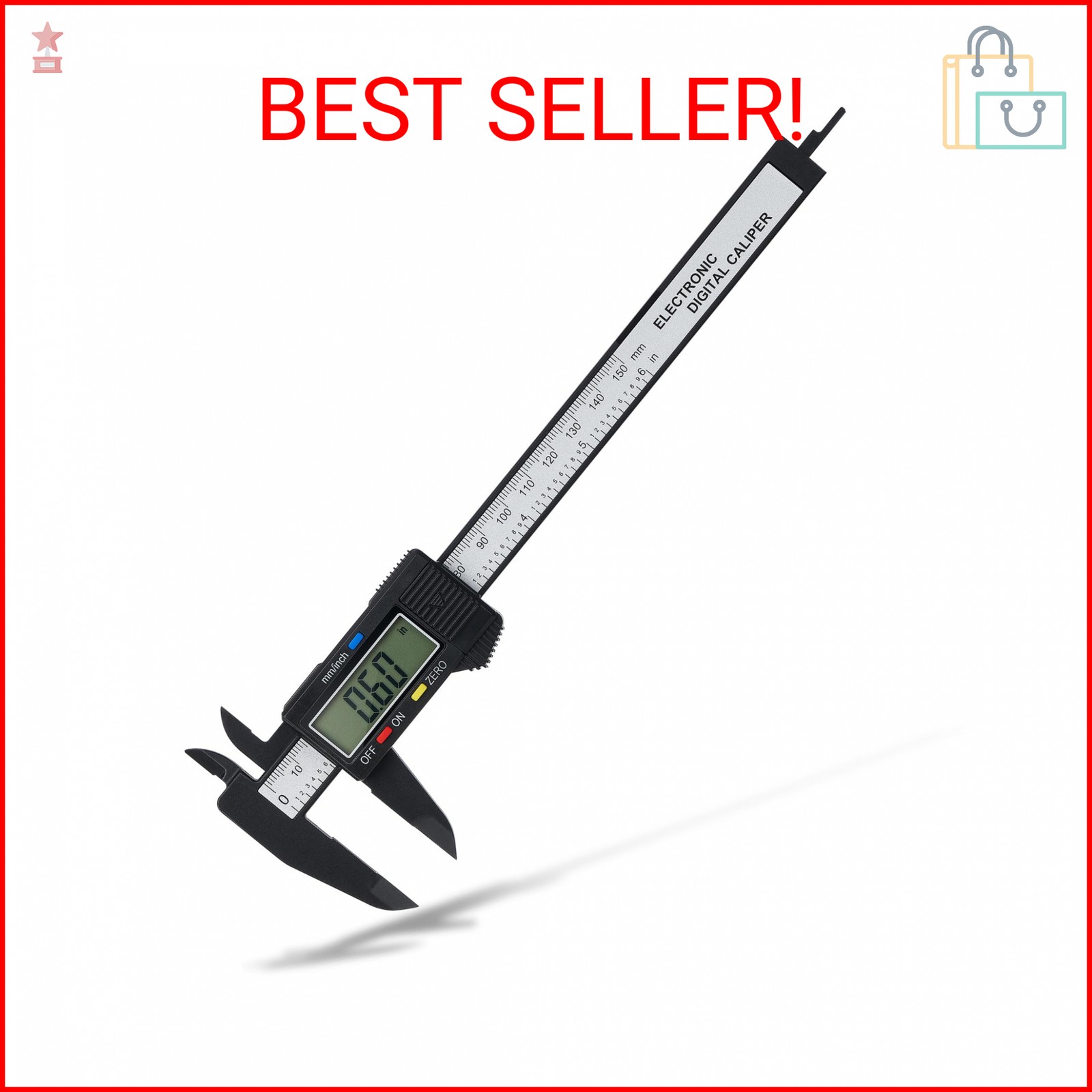 Digital Caliper, Adoric 0-6" Calipers Measuring Tool - Electronic Micrometer Cal