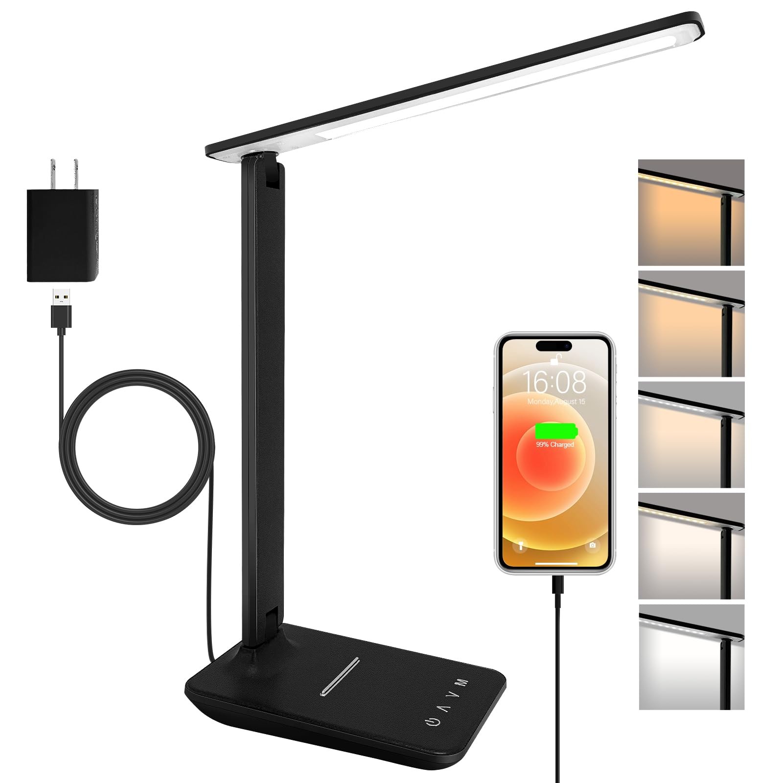 Lampara LED De Escritorio Con Puerto USB Y 5 Modos De Brillo Para Estudio