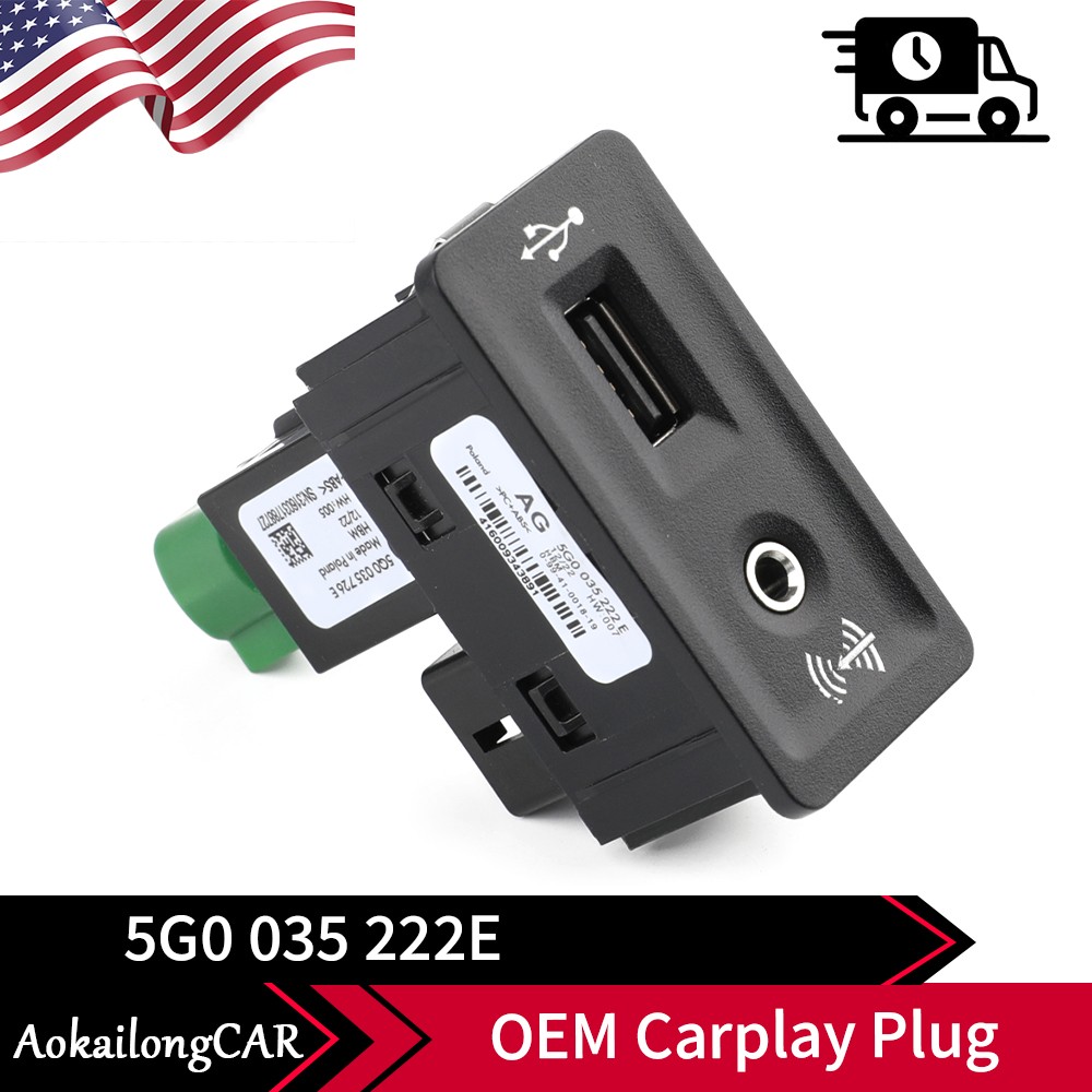 5G0035222E CarPlay Media AUX USB AMI Install Straight Socket For VW Golf Lamando