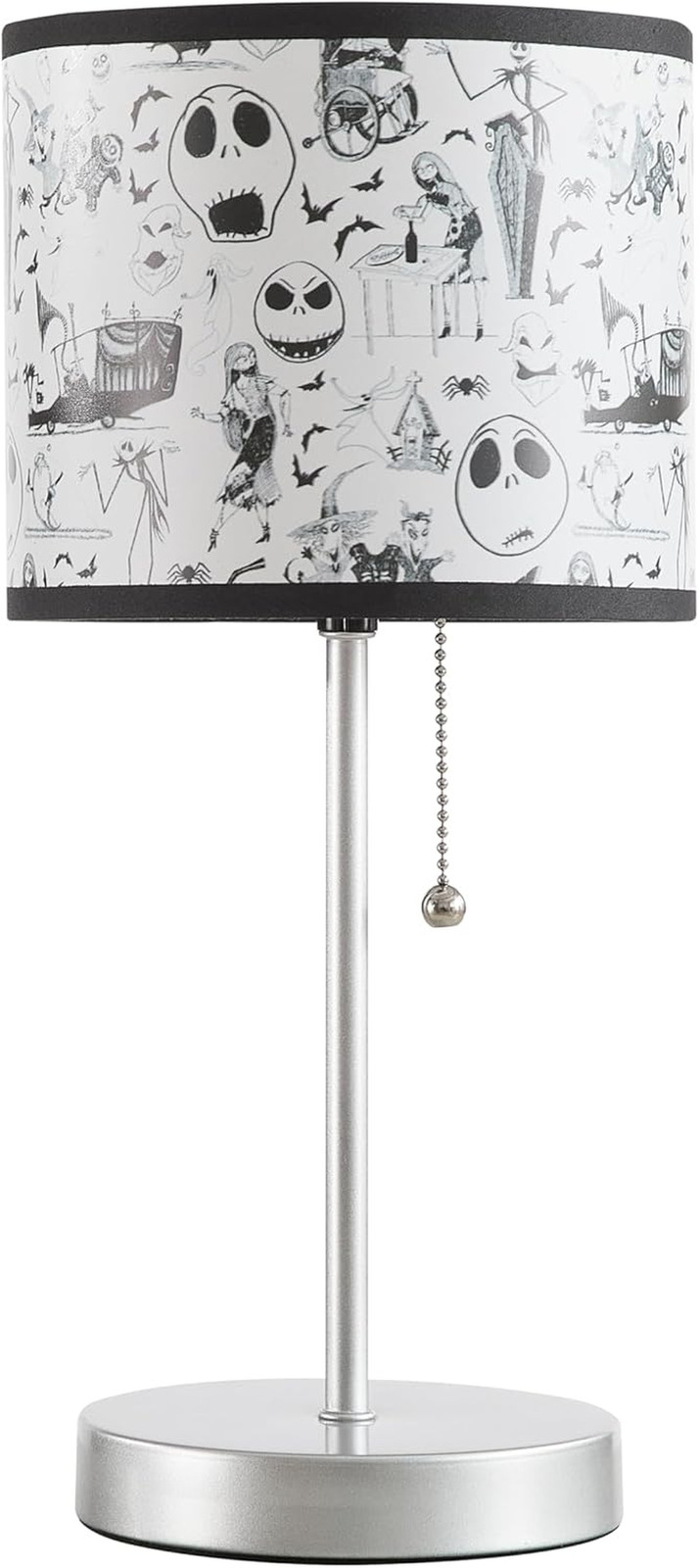 Table Lamp for Kids, Stick Lamp with Printed Shade & Pull Chain, Bedroom or Nurs