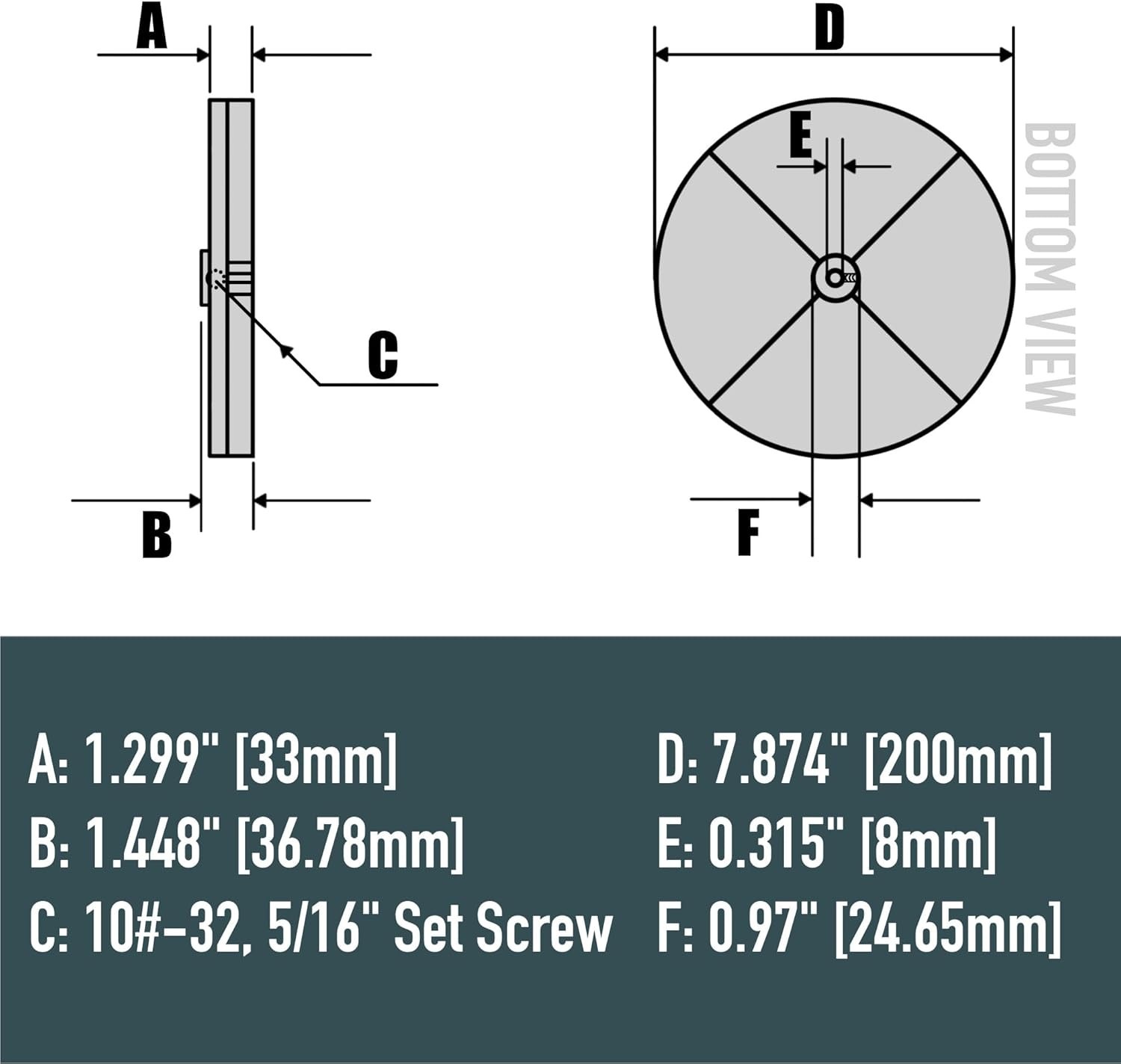 8" Spreader Spinner Disk Replacement Buyers 3013824 for ATVS15A UTVS16 with Set