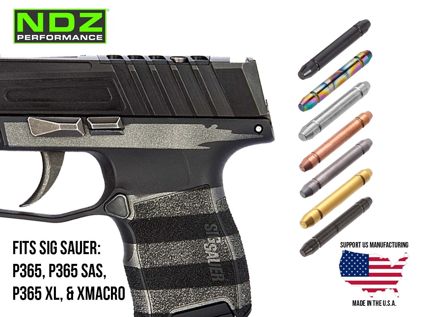 NDZ Sig Sauer P365 P365XL  X Macro Fuse Receiver Pin Stainless Steel PVD Finish