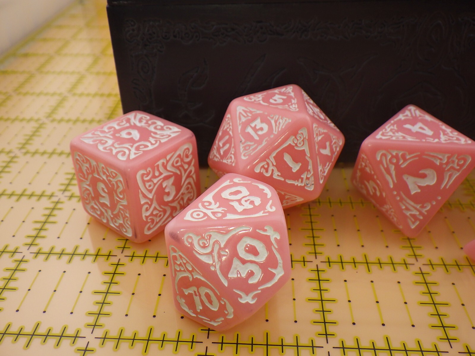 Titan Dice Calliope: Cherry Blossom with White Polyhedral Set with Box RPG