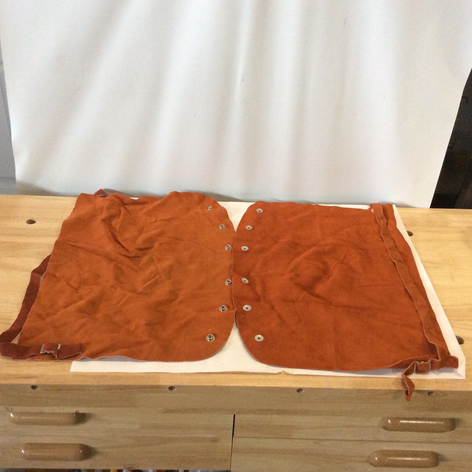 2 Leather Welding Bibs with Snaps Red Ram Brand Size Small