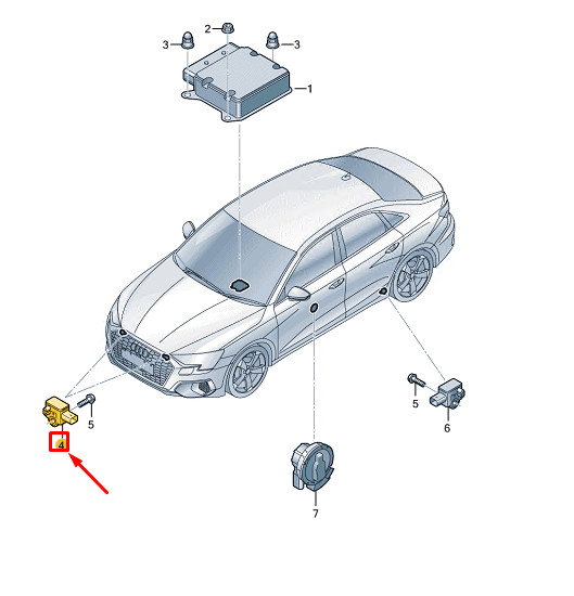 0EM Front Crash Impact Sensor For VW Golf 8 MK8 5WA959651A
