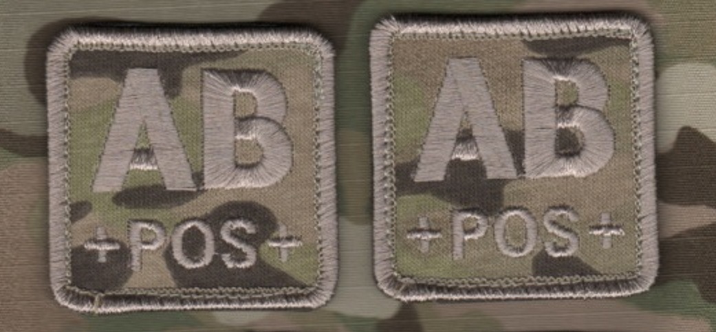 AFSOC PJ USMC RANGER FORCE RECON SEAL SFG BLOOD-TYPE 2" vêlkrö 2-TAB: AB POS +