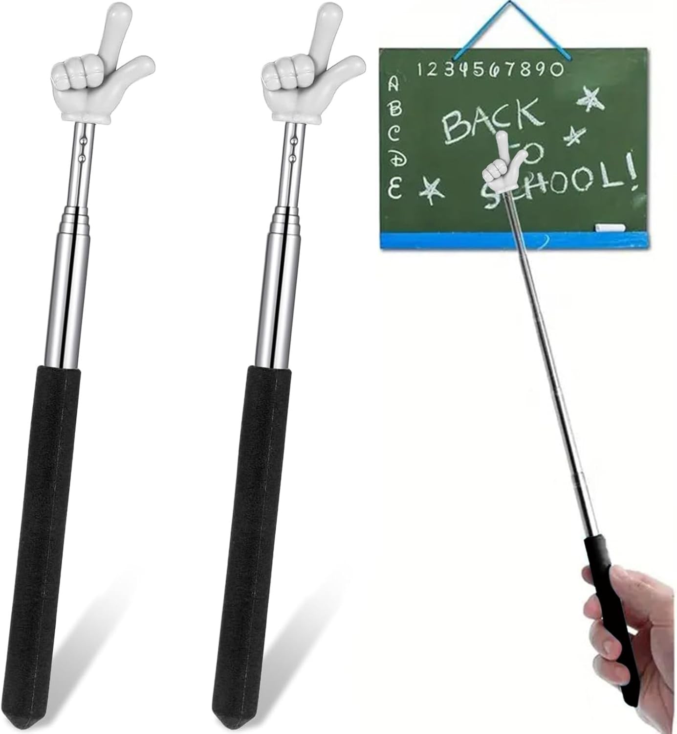 2Pcs Pointer Finger Stick – Multipurpose Teacher Supplies Black